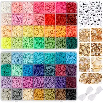 Caterize Bastelperlen Perlen Für Armbänder,72 Farben,1 Stück Perlen Set,Mit Perlenzubehör
