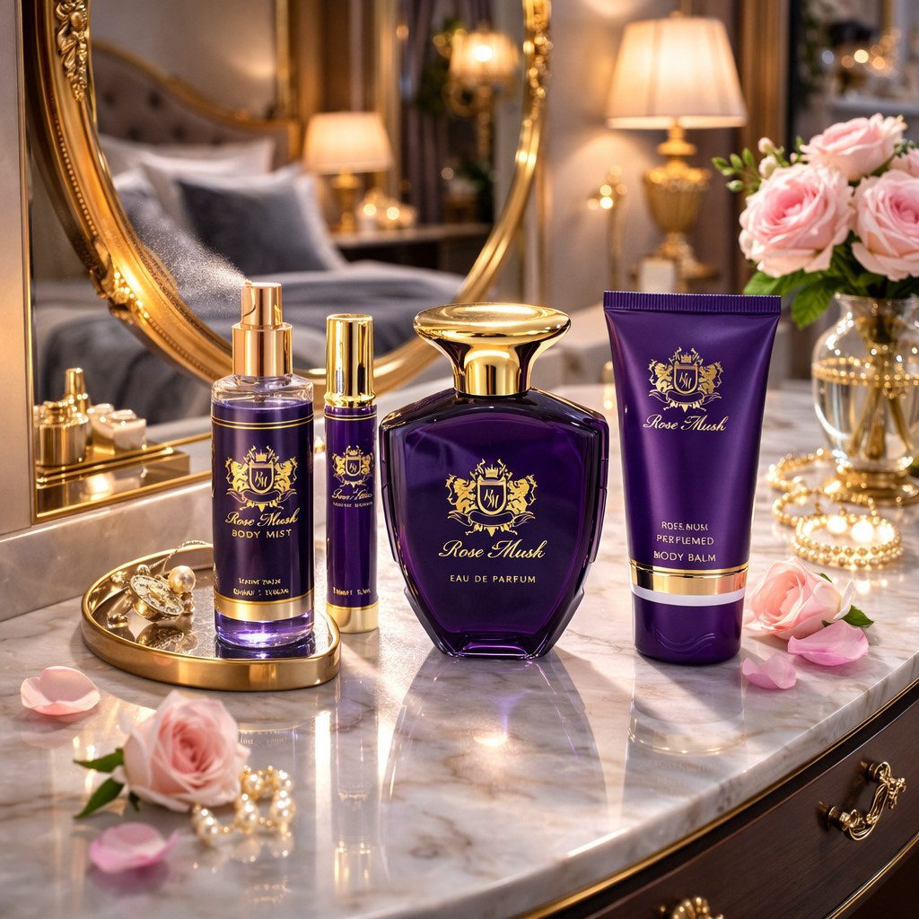 Pflege-Geschenkbox Rose Musk 4-tlg. Damen Geschenkset Inspiriert von F* Fabulous