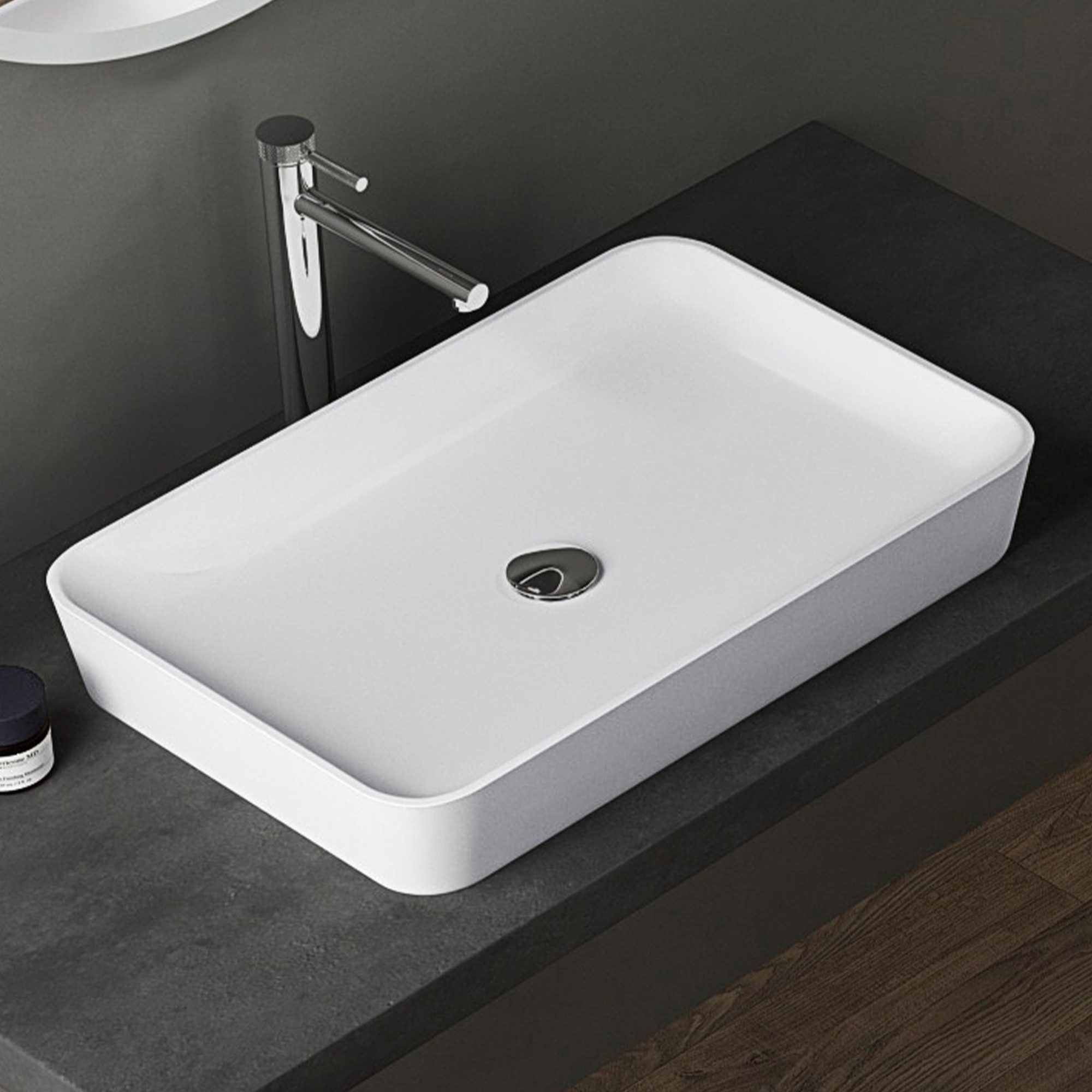 doporro Waschbecken aus Mineralguss Aufsatzwaschbecken mit Nano Colossum815