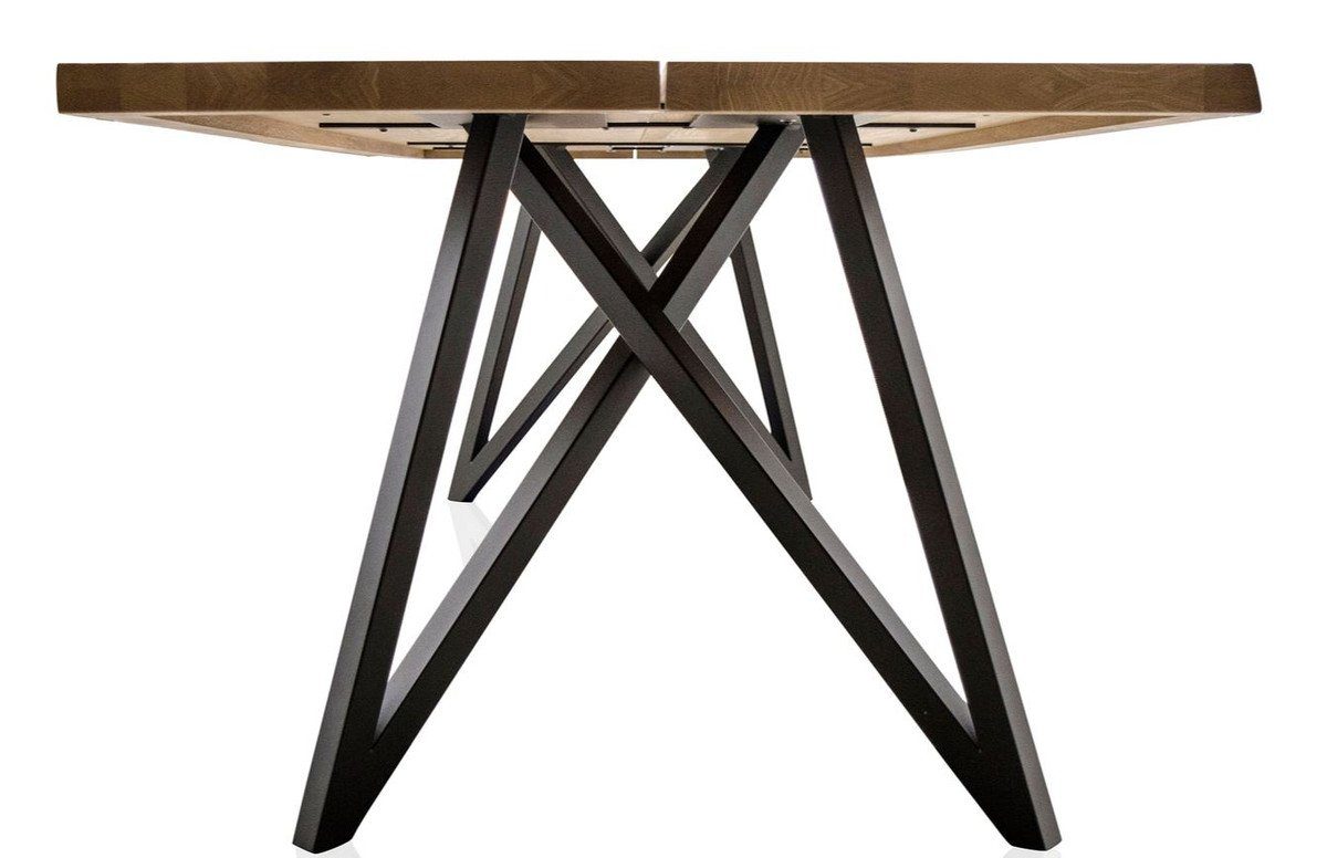 Esstisch Beinen - Esstisch Tischplatte Padrino Esszimmermöbel naturfarbener Casa mit Luxus und schwarzen