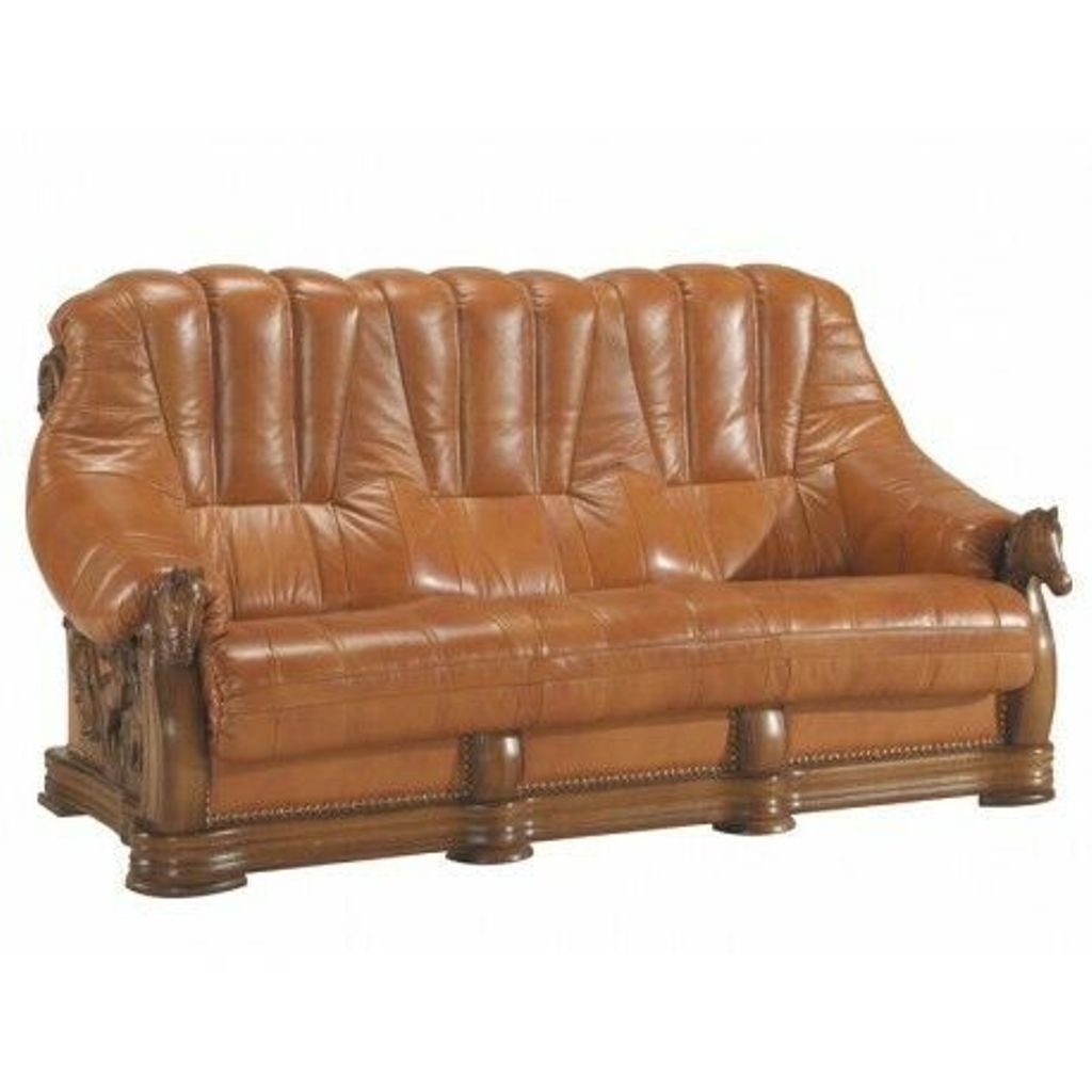 Italienisches JVmoebel Couch Leder, Stil in Sofa Europe Ledersofa 3+1 Antik Made Sofagarnitur