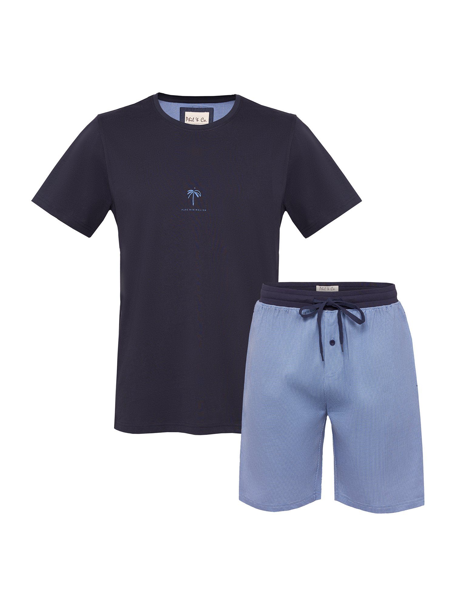Phil & Co. Pyjama Shorty (1 tlg) blau