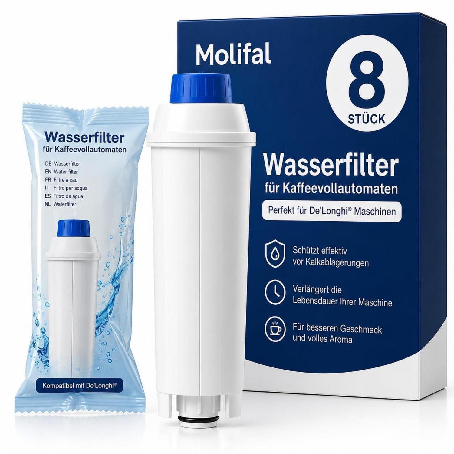 LuxusKollektion Kalk- und Wasserfilter Wasserfilter für DeLonghi Kaffeevollautomaten