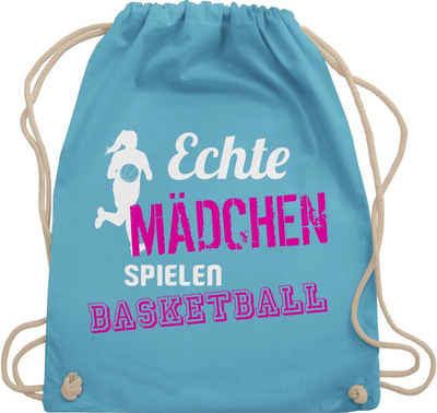 Shirtracer Turnbeutel Echte Mädchen spielen Basketball, Basketball Trikot Ersatz