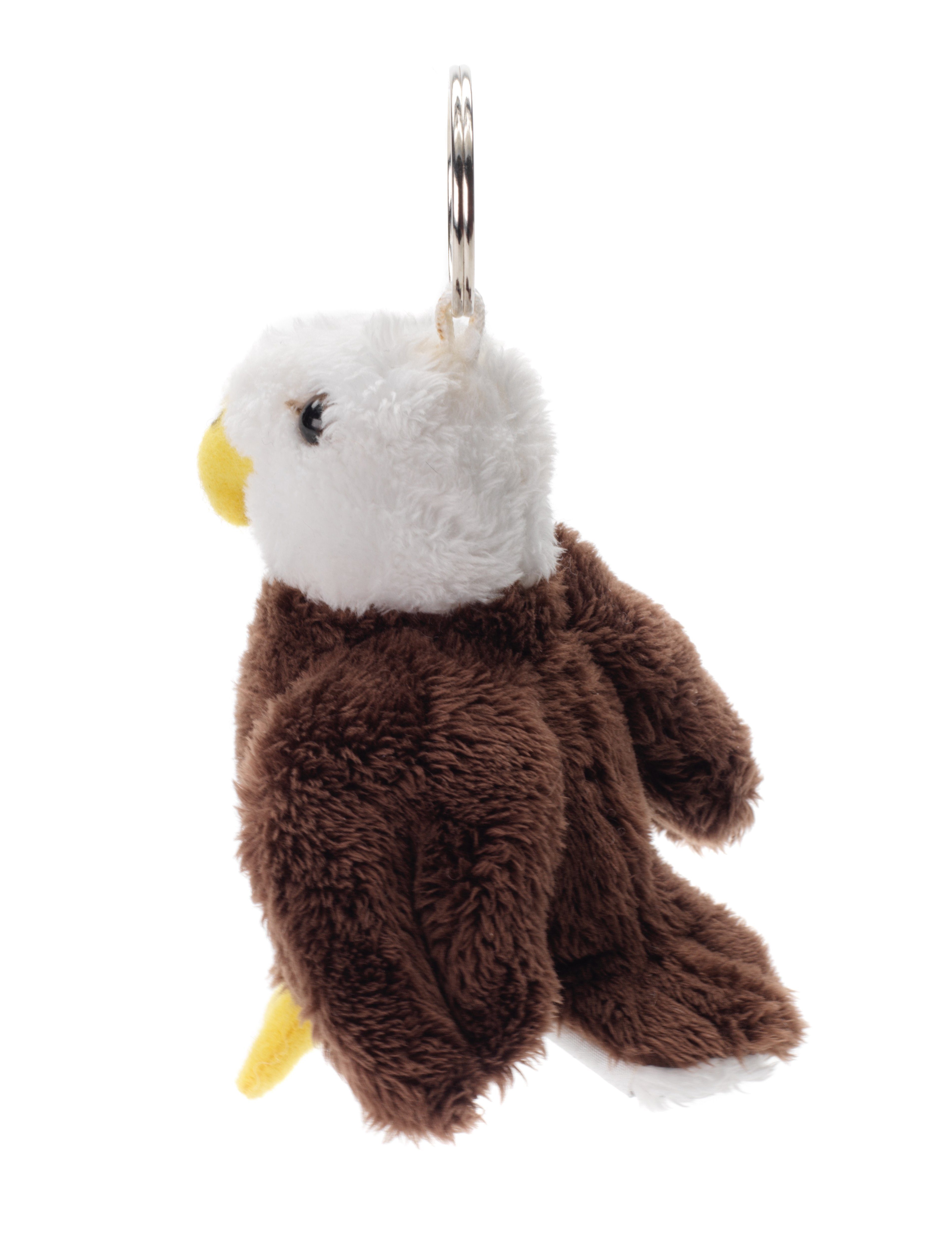 Uni-Toys Plüsch-Adler, 100 zu Füllmaterial Plüschtier, cm % recyceltes Weißkopfseeadler m.Schlüsselanhänger, Kuscheltier 11 -