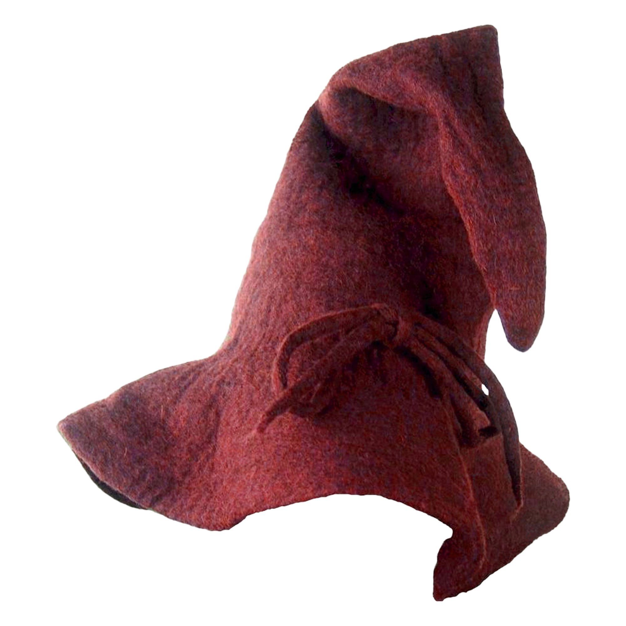 Ritter-Kostüm Zaubererhut aus Wolle - Rot