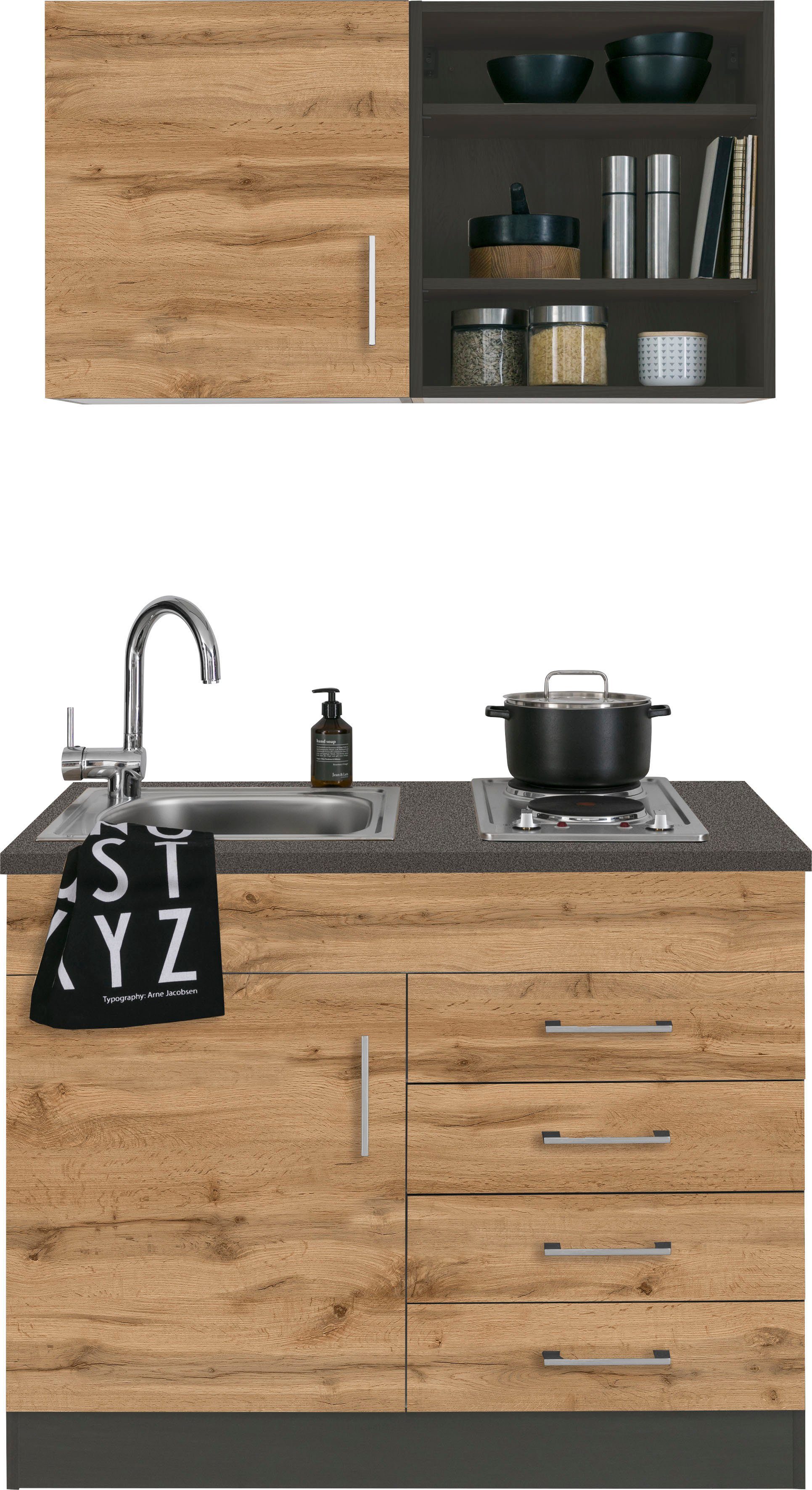 KOCHSTATION Pantryküche KS-Mali, Breite 100 cm, wahlweise mit E-Geräten günstig online kaufen