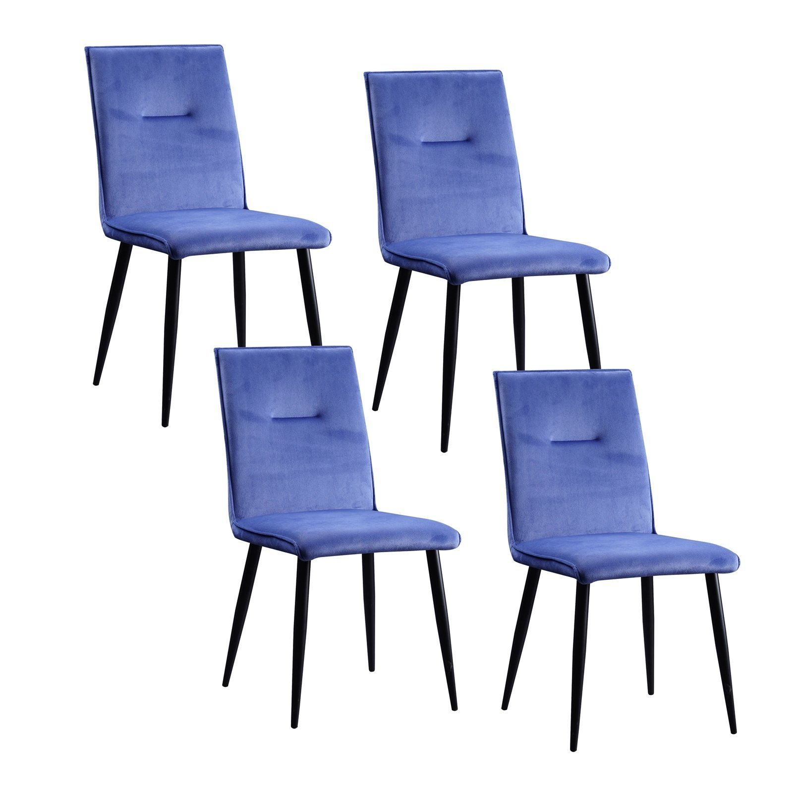 HTI-Living Esszimmerstuhl Stuhl Salinas Velvet 4er-Set (Set, 4 St), Esszimmerstuhl Samt Blau