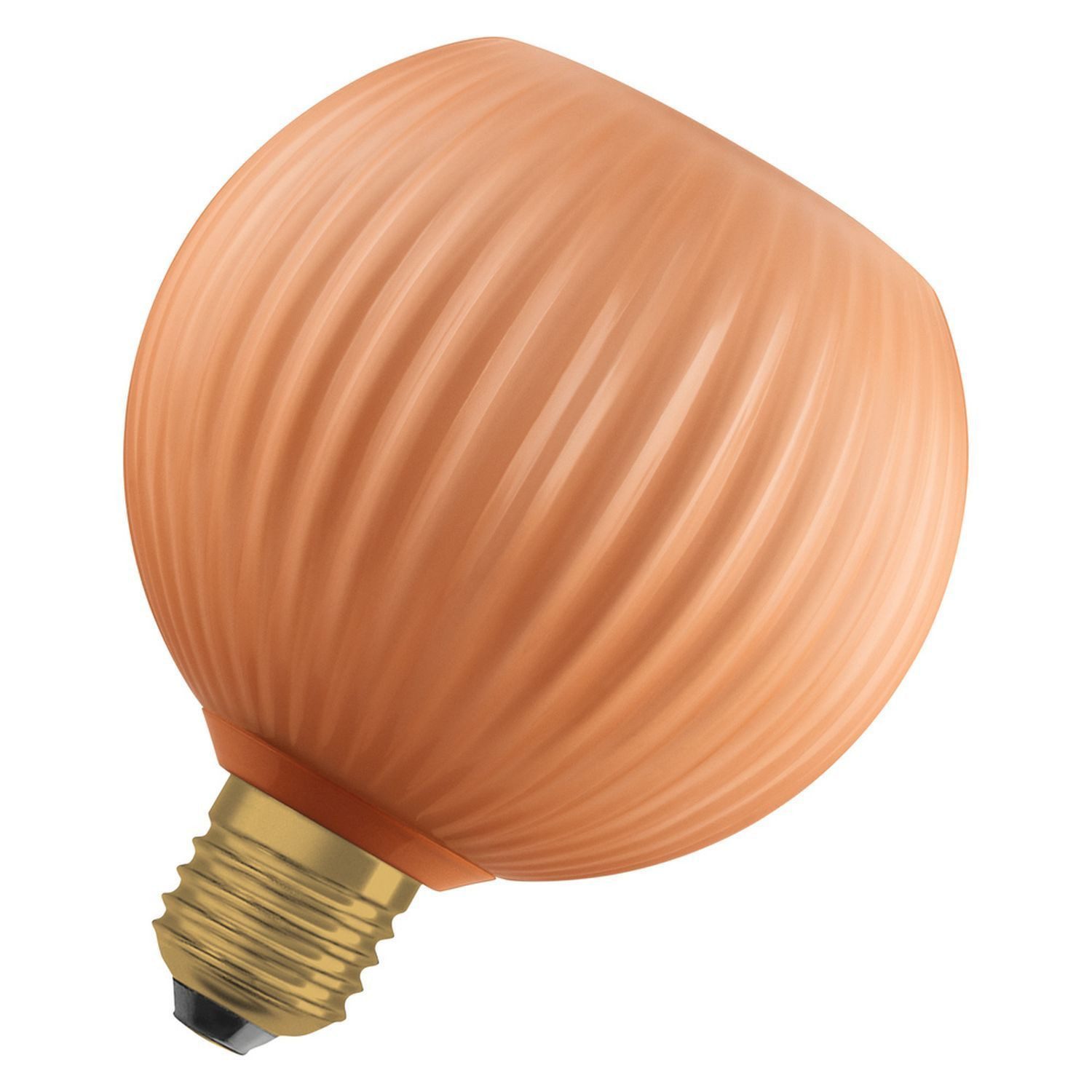 Licht-Erlebnisse LED-Leuchtmittel LAMP, E27, Warmweiß, E27 Orange Ø 12.5 cm 2700 K 300 lm Riffelglas warmweiß Deko Lampe