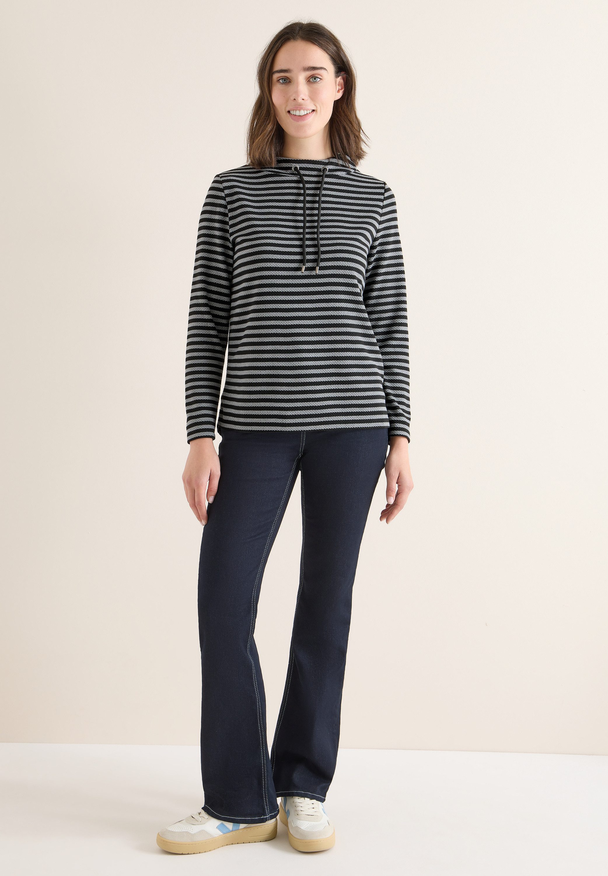 CECIL Langarmshirt mit Tunnelzugband am Kragen – Bild 4 von 5