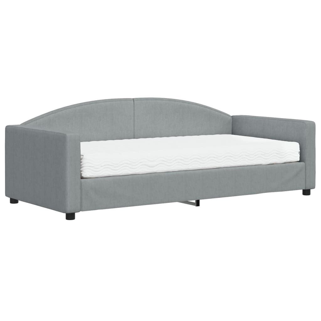 vidaXL Bett Tagesbett mit Matratze Hellgrau günstig online kaufen