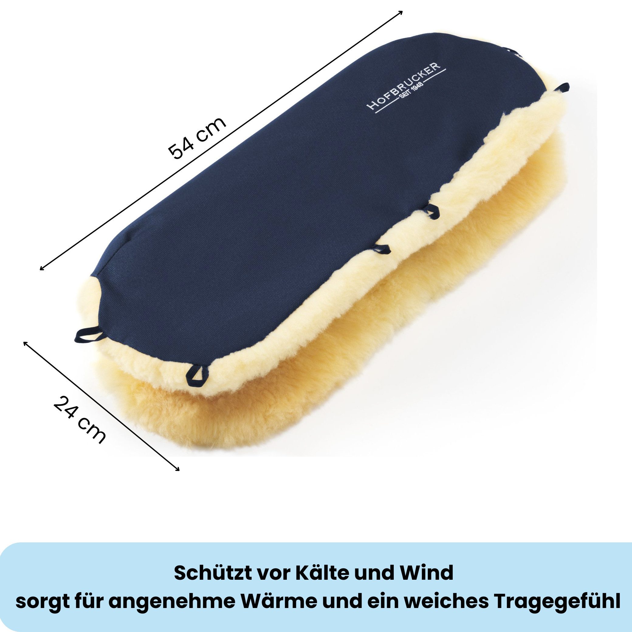 Hofbrucker seit 1948 Kinderwagen-Handwärmer Lammfell-Handwärmer für Kinderwagen, Kinderwagen Handschuhe atmungsaktiv wind- und wasserabweisend