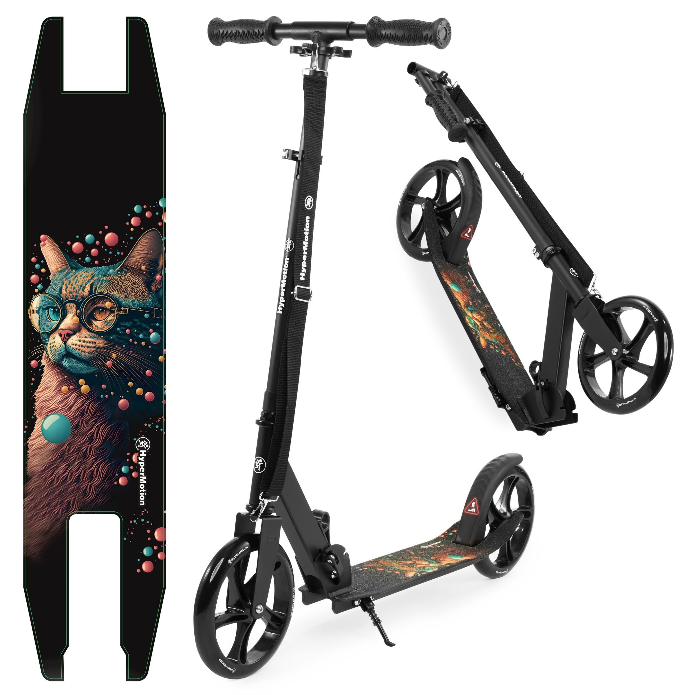 HyperMotion Cityroller VIBE Black Zweirädriger Stadtroller in Schwarz – bis 100 kg, 0 km/h