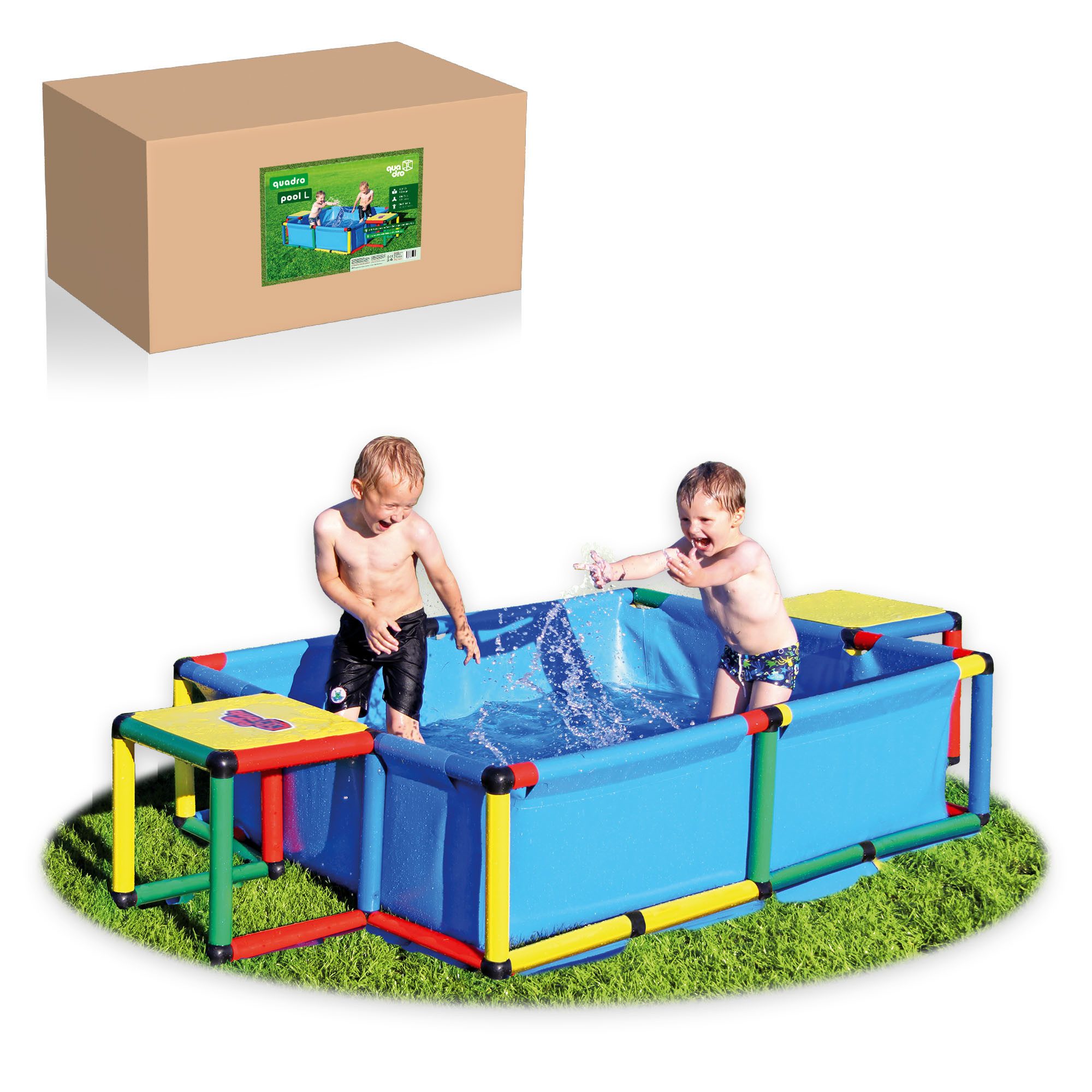 QUADRO Spielturm-Erweiterung Pool L, (Sinnes- und Bewegungsspiel im Wasser, Poolmodul für QUADRO Systeme), Modulares Stecksystem, ab 3 Jahren, Made in Germany, UV-stabil