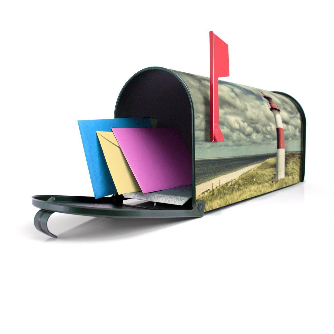 x Mailbox original Briefkasten 51 Amerikanischer aus Briefkasten, Sylt Leuchtturm USA), 22 (Amerikanischer x grün banjado Mississippi 17 cm