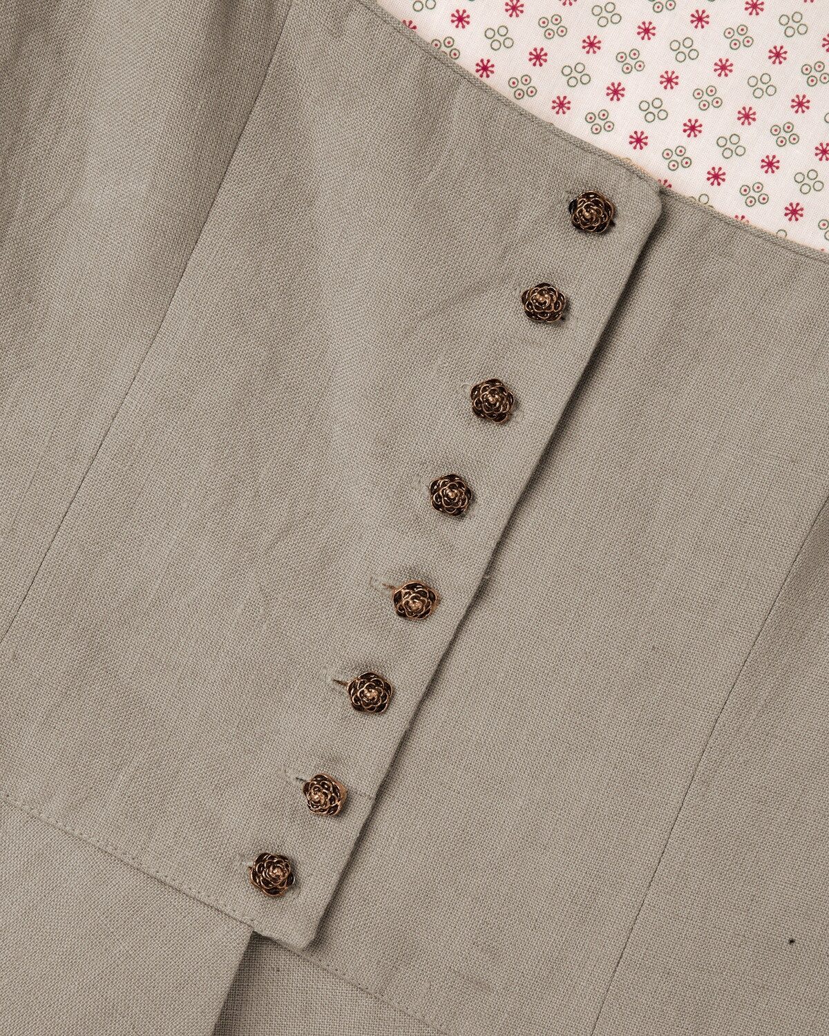 Almsach Trachtenweste Leinenmieder mit Schößchen