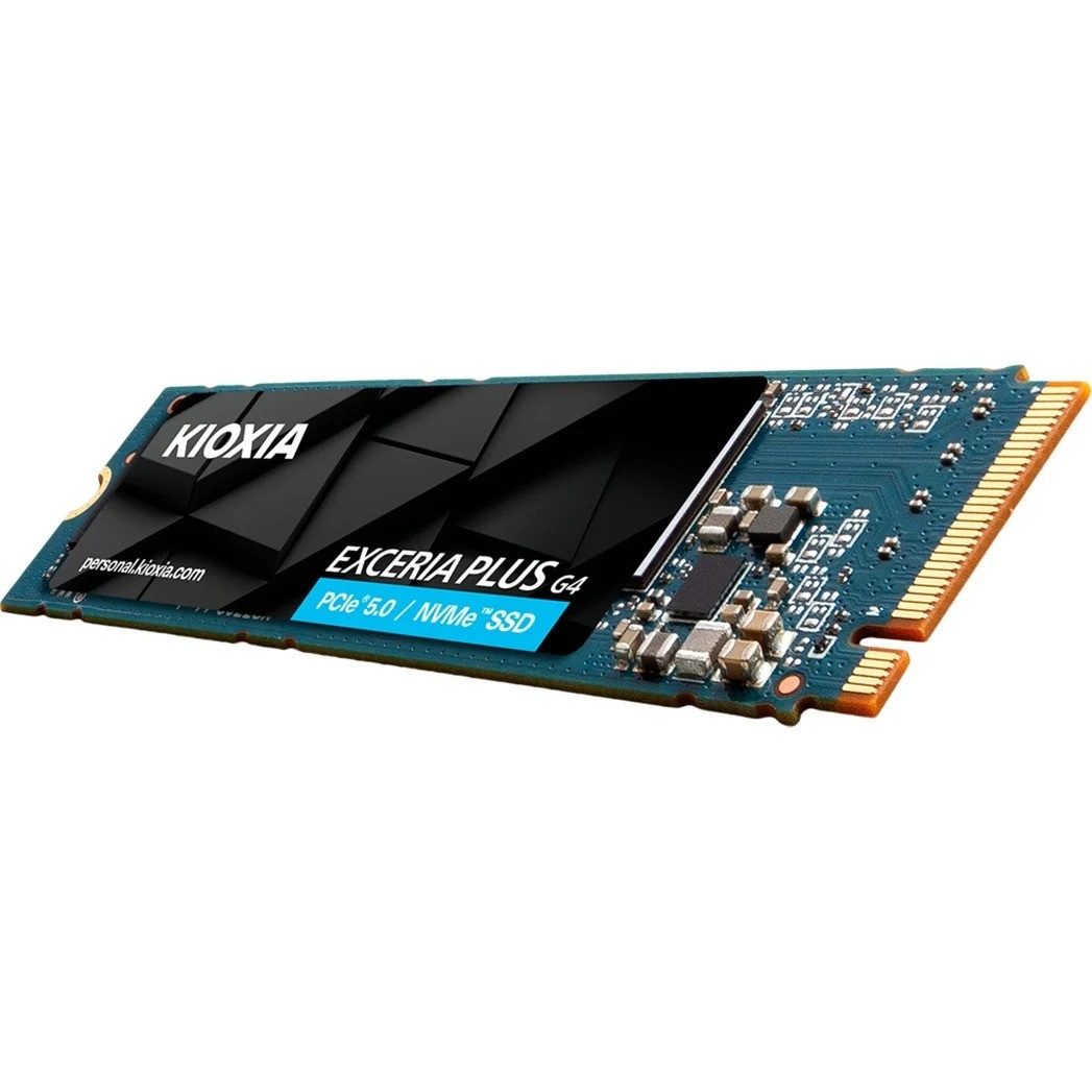 KIOXIA EXCERIA Plus G4 2TB SSD PCIe 5.0 NVMe Gen5 interne SSD (2 TB) M,2" 10000 MB/S Lesegeschwindigkeit, 8200 MB/S Schreibgeschwindigkeit, PCIe 5.0, NVMe 2.0c, BiCS FLASH, HMB-Technologie