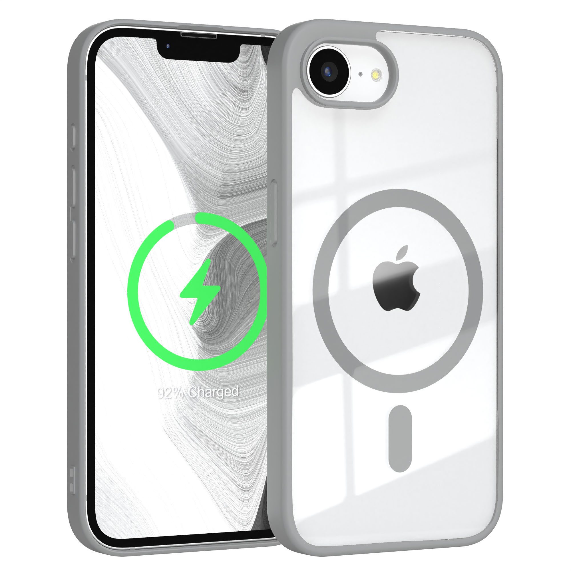EAZY CASE Handyhülle Transparente Hülle mit MagSafe für iPhone 16e 6,1 Zoll, Back Cover Slimcover mit Displayschutz, Magsafefunktion, Bumper-Hülle