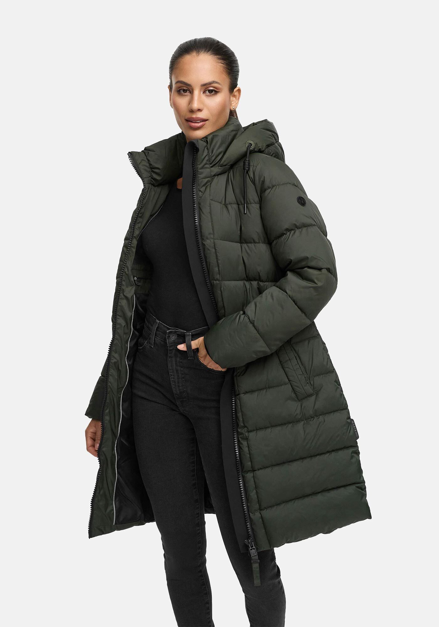 Marikoo Winterjacke Kaltnäschen mit abnehmbarer Kapuze und hochschließendem Kragen