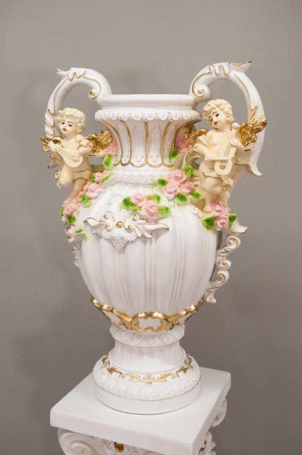 JVmoebel Dekovase Design Blumen Topf Dekoration Vasen Handarbeit Kelch exklusiv, Made in Europa