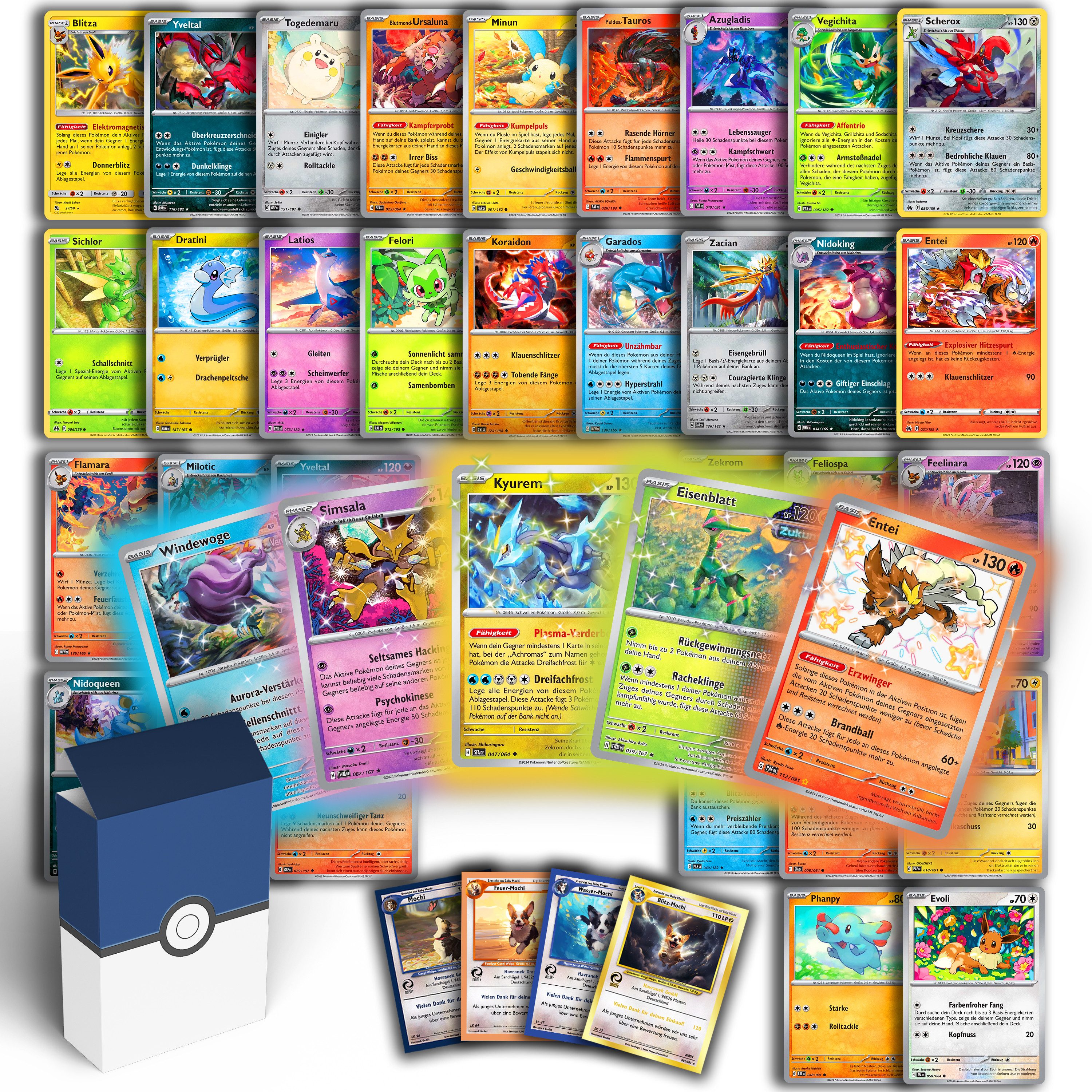 Odisey Sammelkarte 50 verschiedene Original Pokemon Karten und 5 Holos garantiert