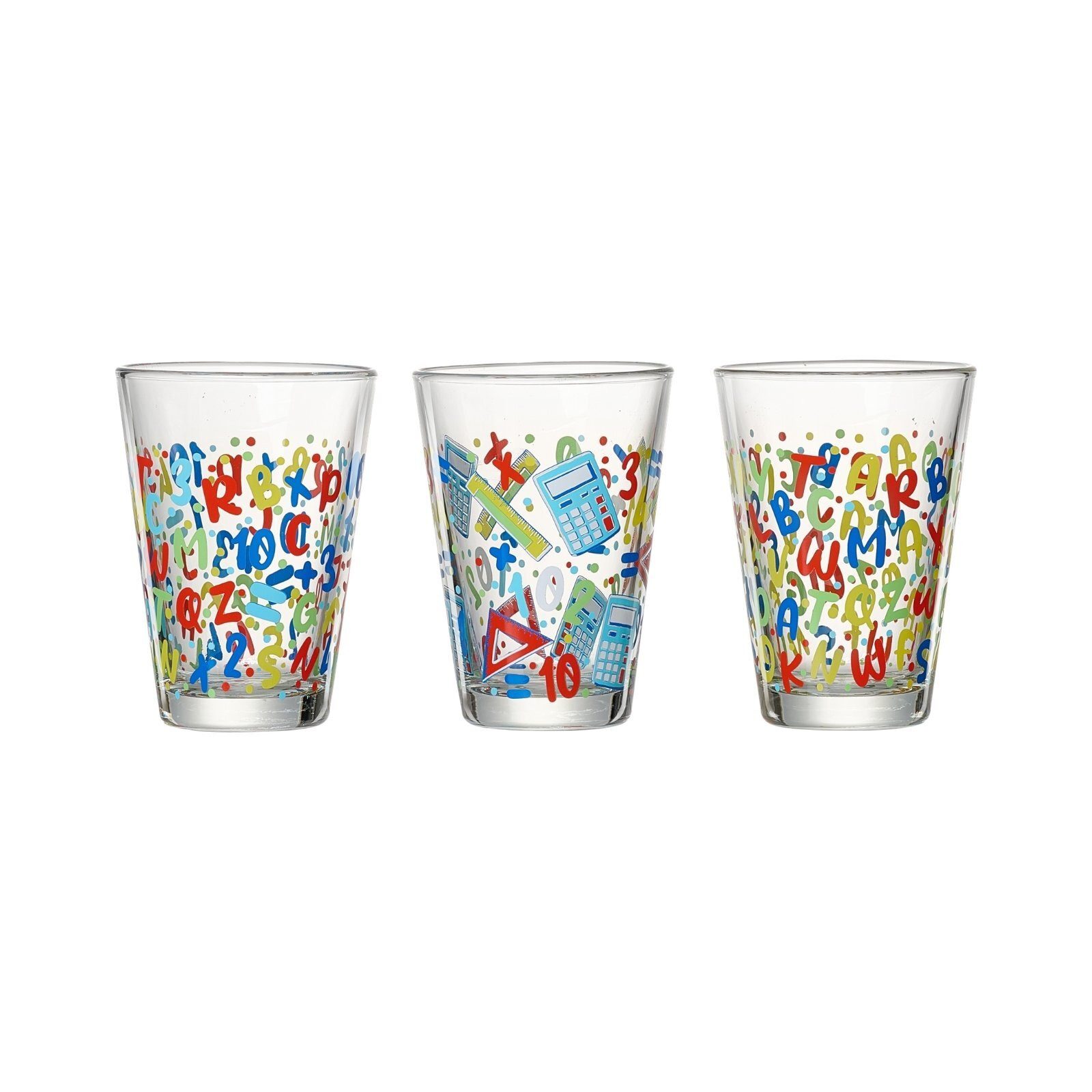 Ritzenhoff & Breker Kinderbecher Dino Kindergläser 200 ml 3er Set, 3-tlg., Glas