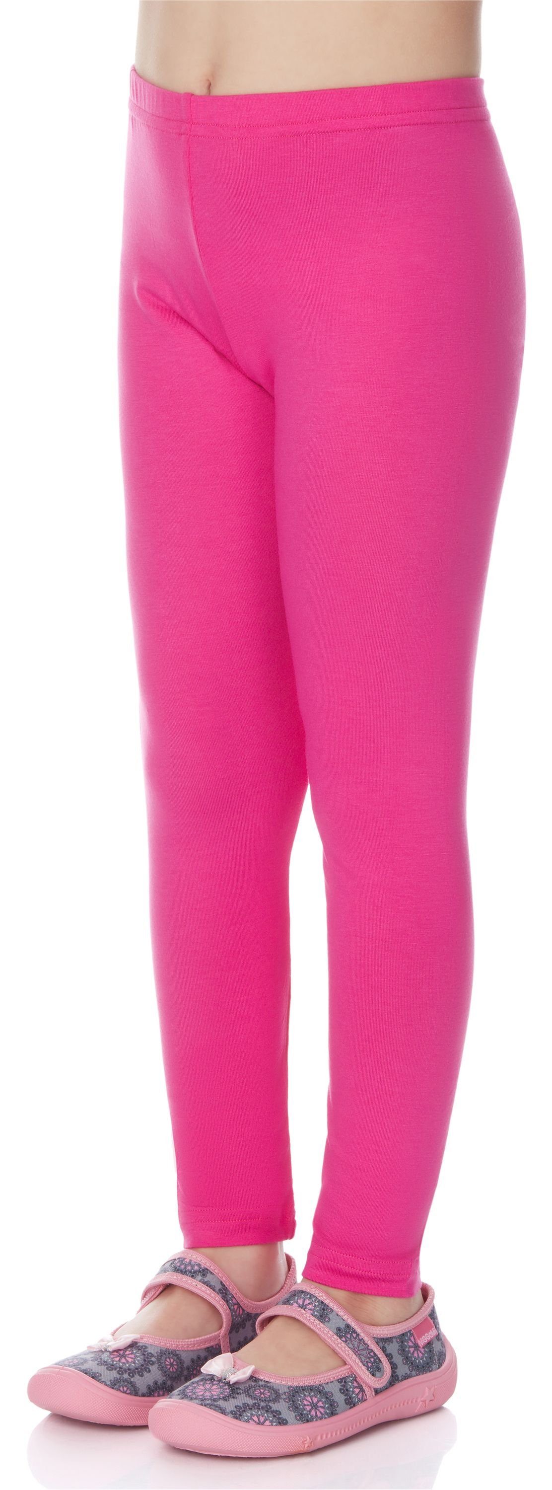 Merry Style Leggings Mädchen Lange Leggings aus Viskose MS10-130 (1-tlg) elastischer Bund Pink