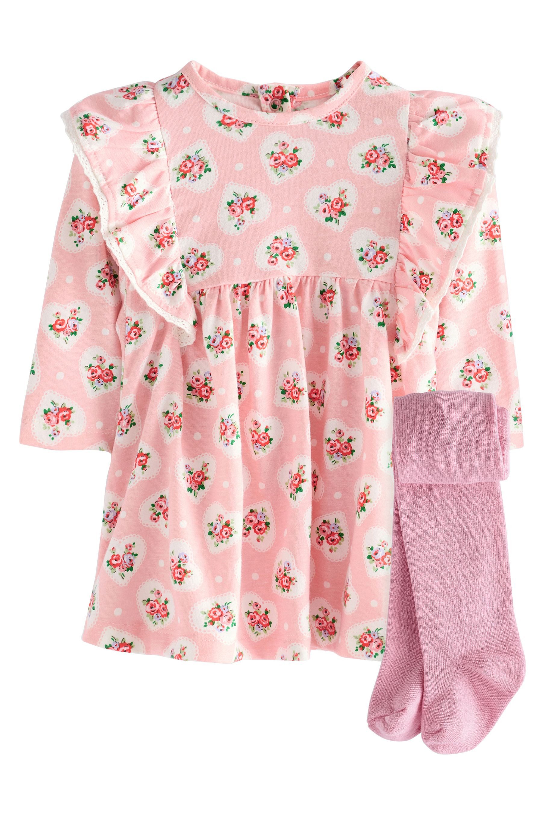 Next Jerseykleid Cath Kidston Babykleid mit Strumpfhose (2-tlg)