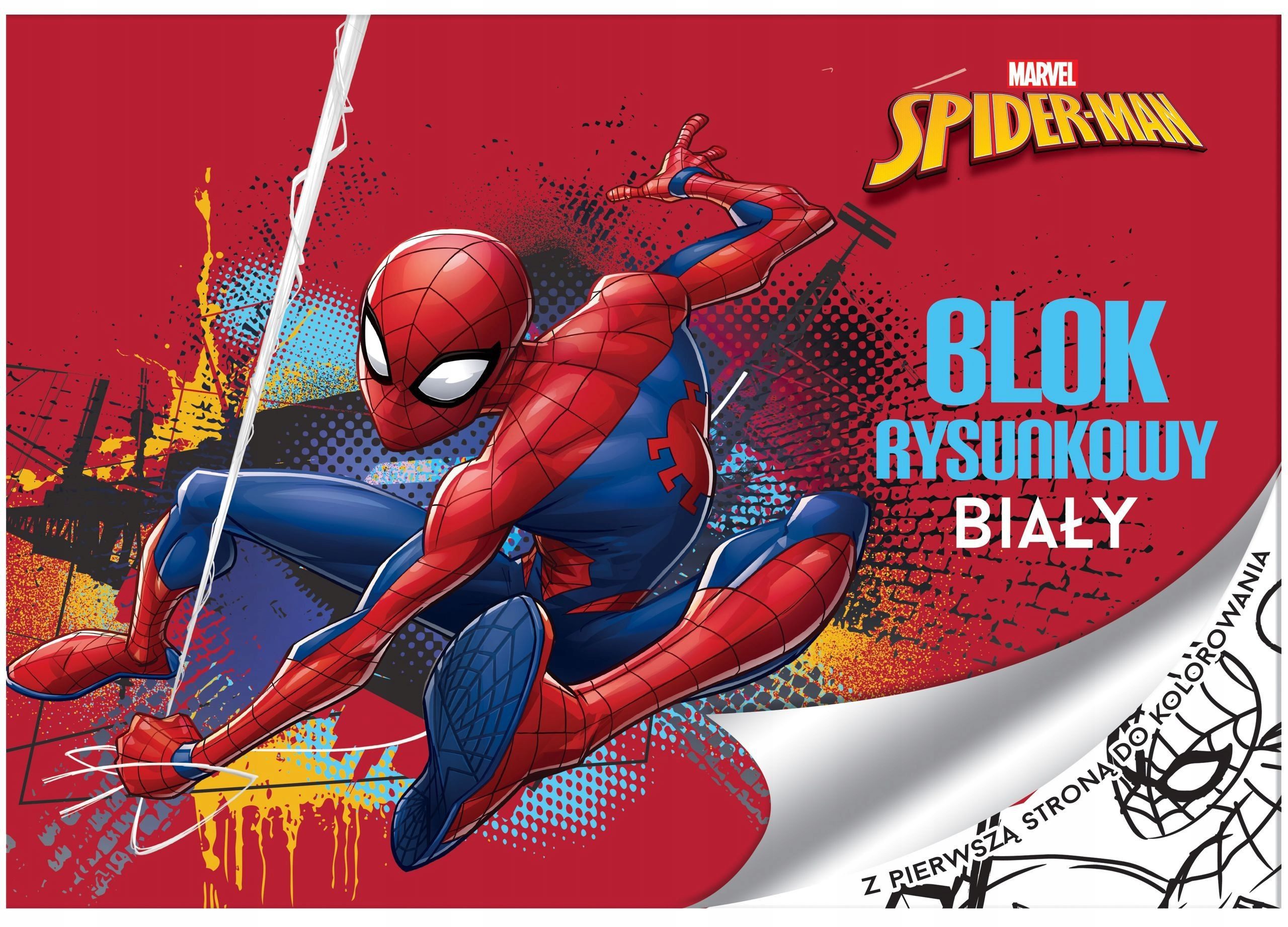 Festivalartikel Zeichenblock Beniamin Zeichenblock A4, 20 Blätter, Spiderman, Für Kinder, Weiß