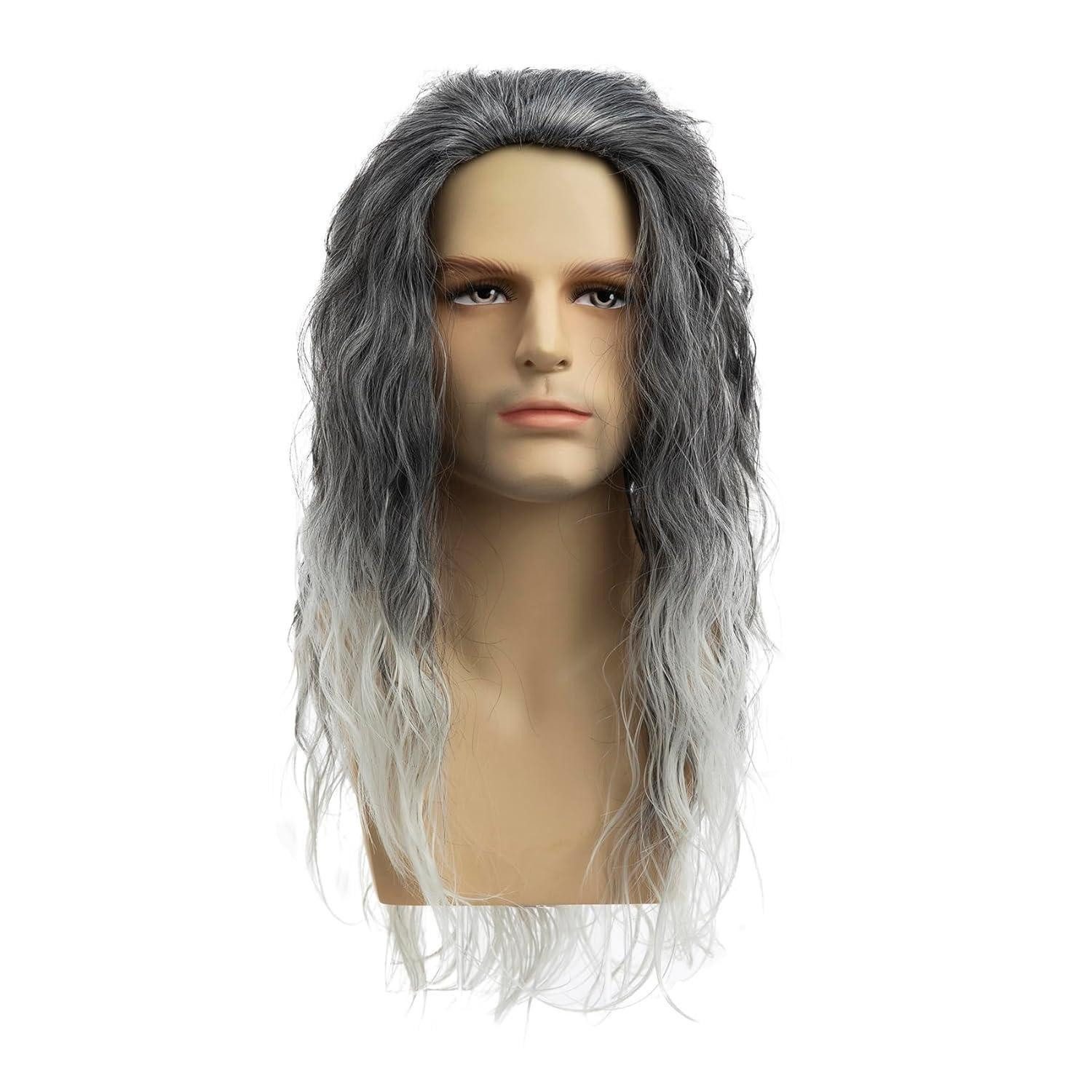 LuxusKollektion Kostüm-Perücke Perücke Herren lockige synthetisch Halloween Cosplay Party grau
