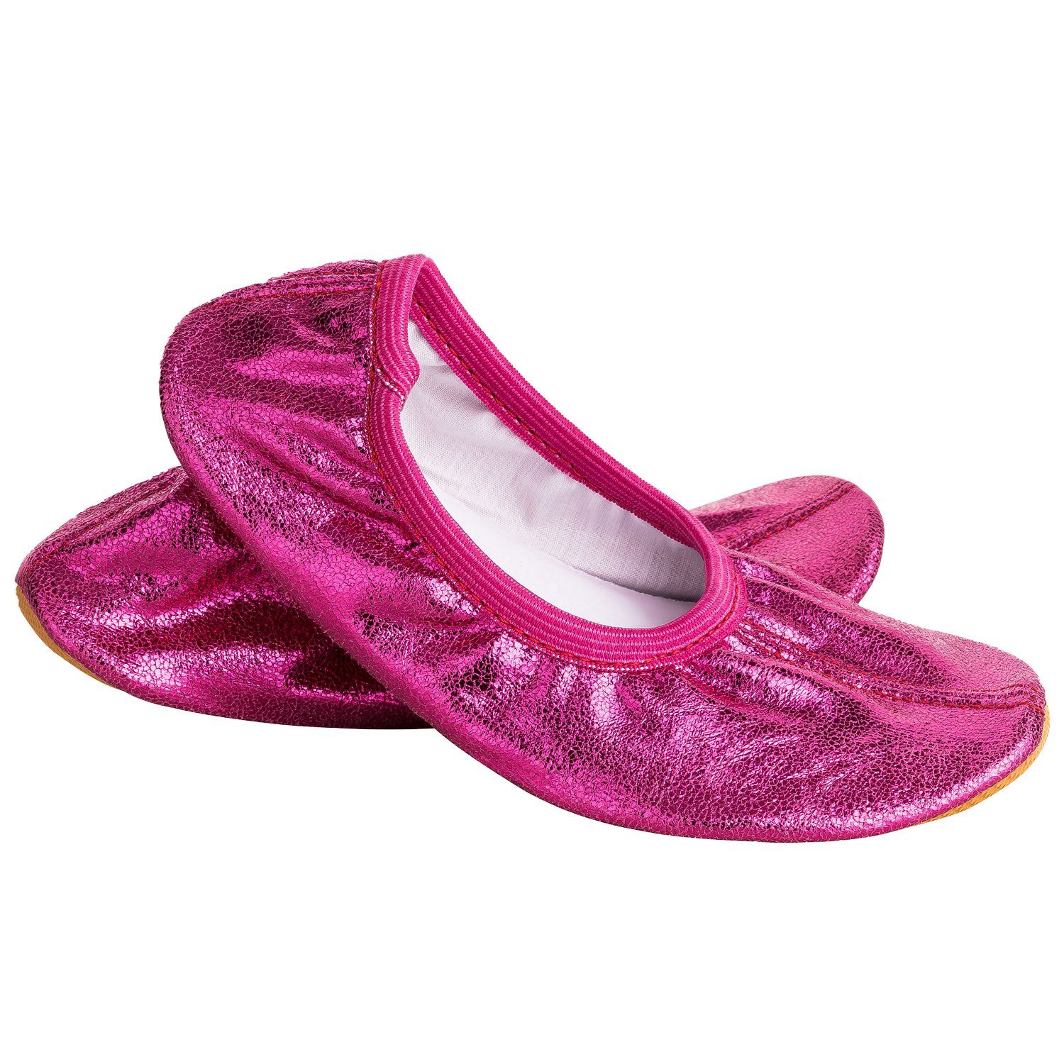 Turnschläppchen Glitzer Pink (Größe 24 – 40) Gymnastikschuhe für Mädchen & Jungen Ballettschuhe atmungsaktiv & rutschfest Ballerina