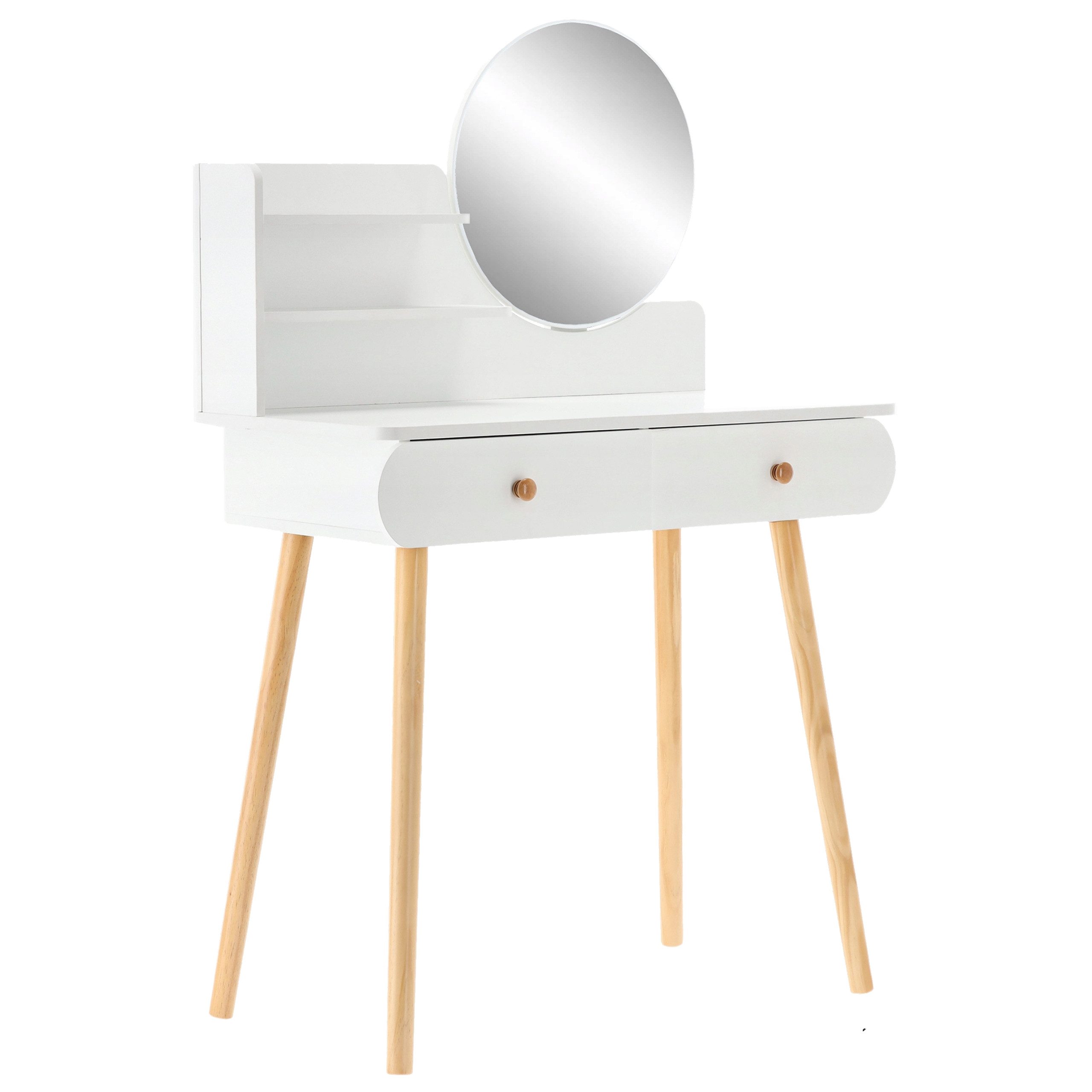 Sarcia.eu Spiegelschrank Weißer Kosmetikschminktisch mit Spiegel und Ablage günstig online kaufen