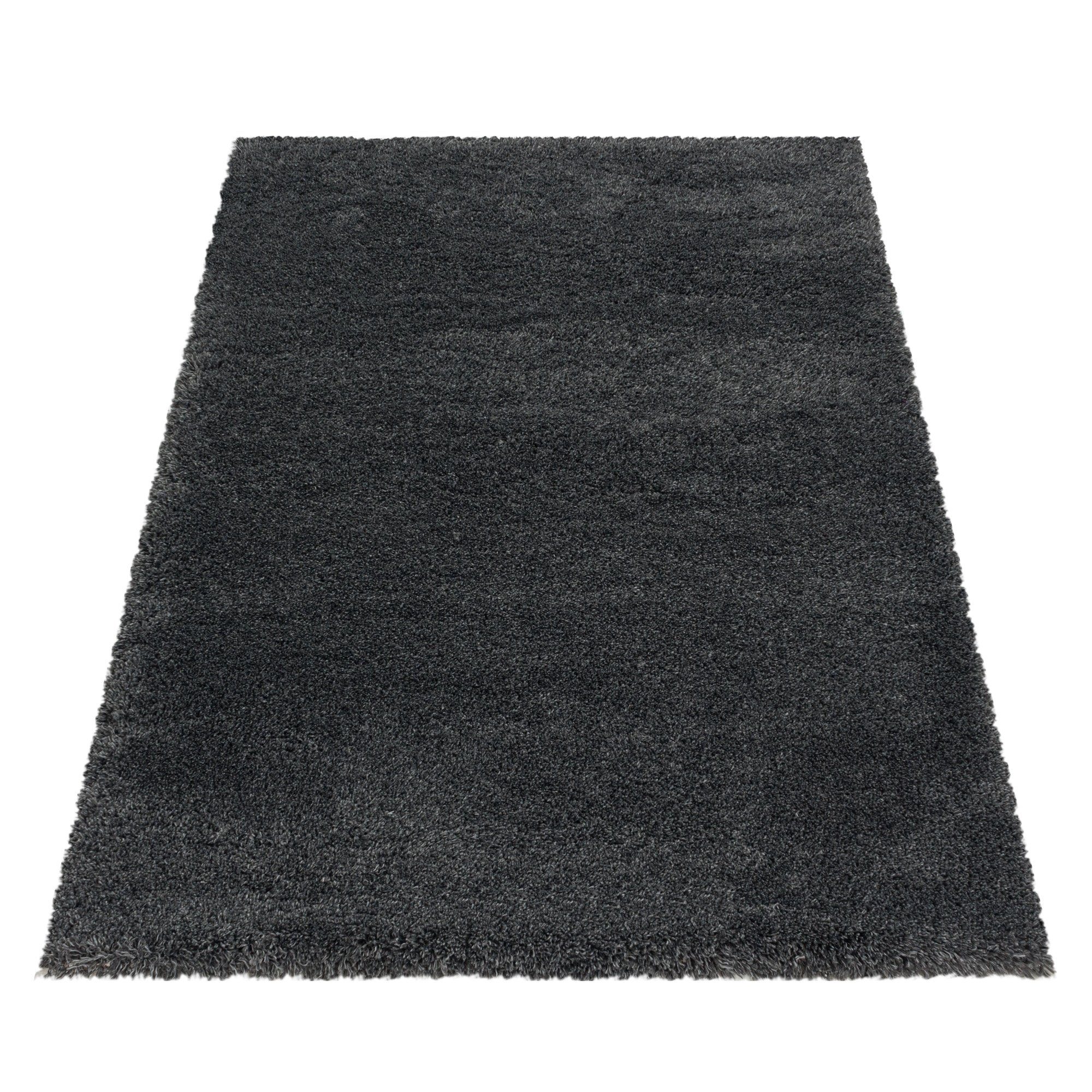 Höhe: Grau Teppich 30 mm, Teppich Wohnzimmer Unicolor Teppium, Läufer, Einfarbig, -