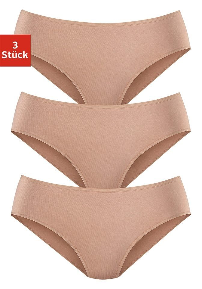 LASCANA Jazz-Pants Slips (Packung, 3-St) aus hochwertiger Modal-Qualität beige