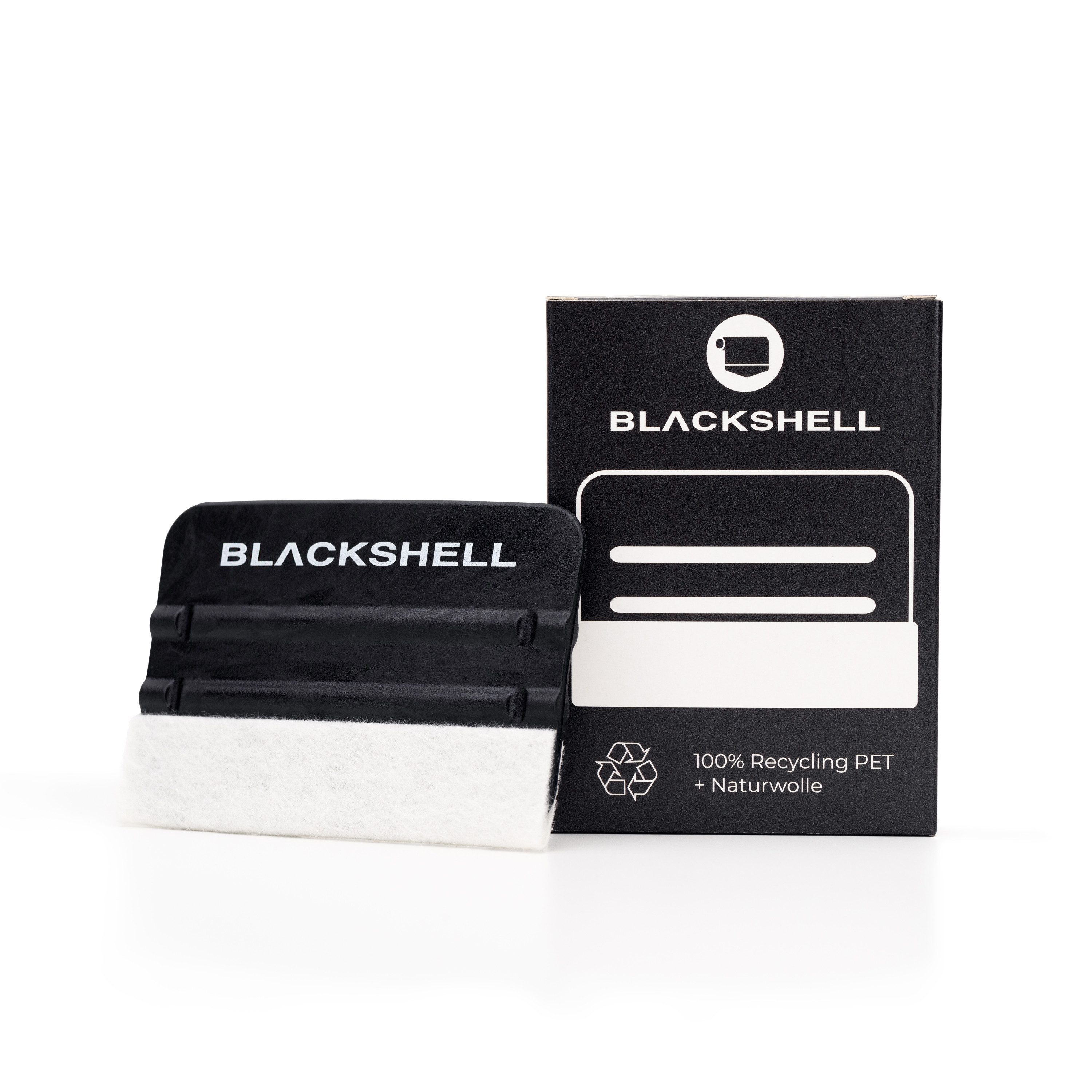 Blackshell Montagewerkzeug Profi Rakel zum Verkleben von Folien, (1-tlg), Anti-Kratz-Beschichtung durch Naturwolle