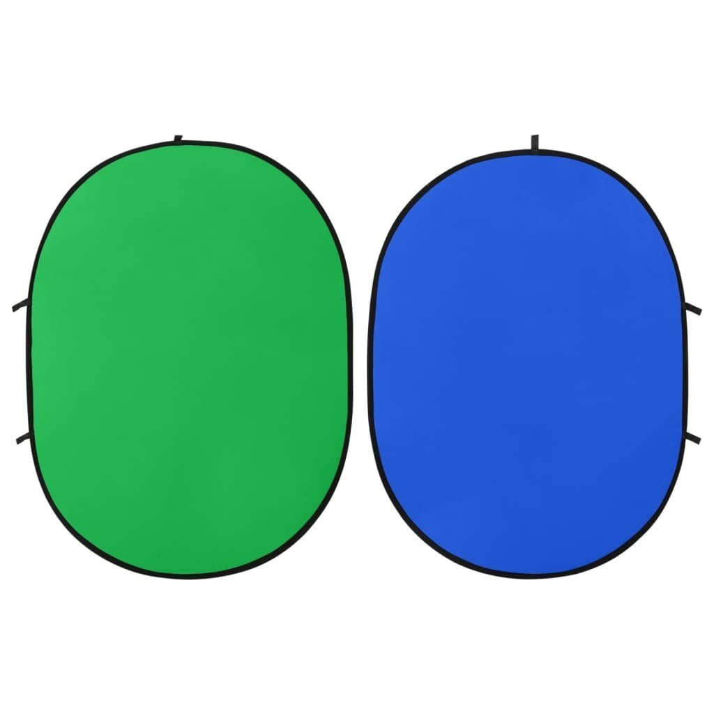 vidaXL Fotohintergrund 2-in-1 Foto-Hintergrund Oval Blau Grün Blau und Grün cm 200x150