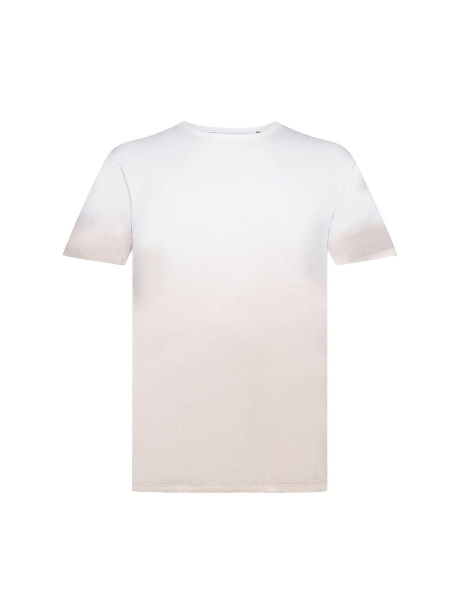 edc by Esprit T-Shirt Zweifarbig blass gefärbtes T-Shirt (1-tlg) WHITE
