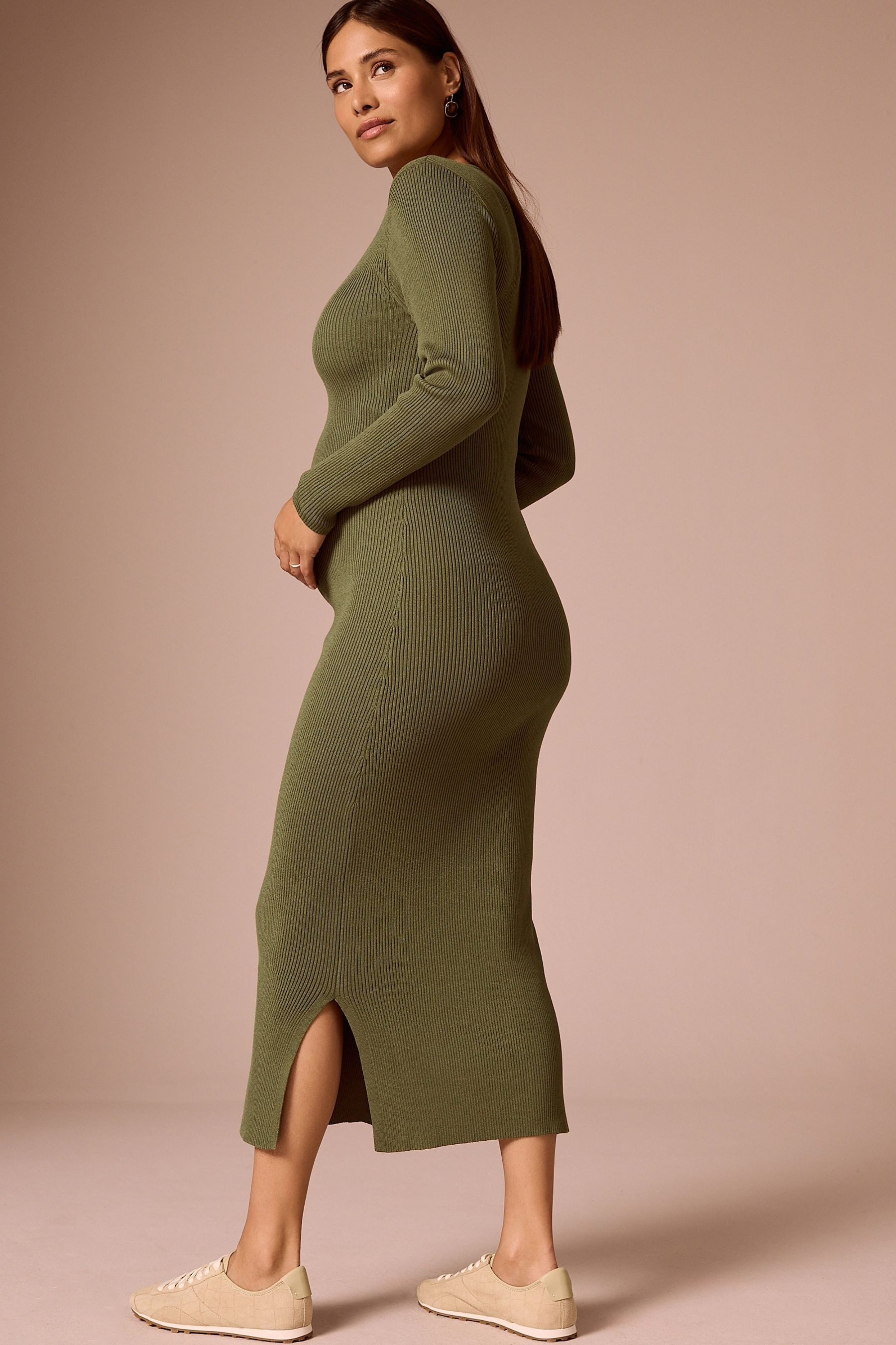 Next Umstandskleid Langärmeliges Strickkleid, Umstandsmode (1-tlg)