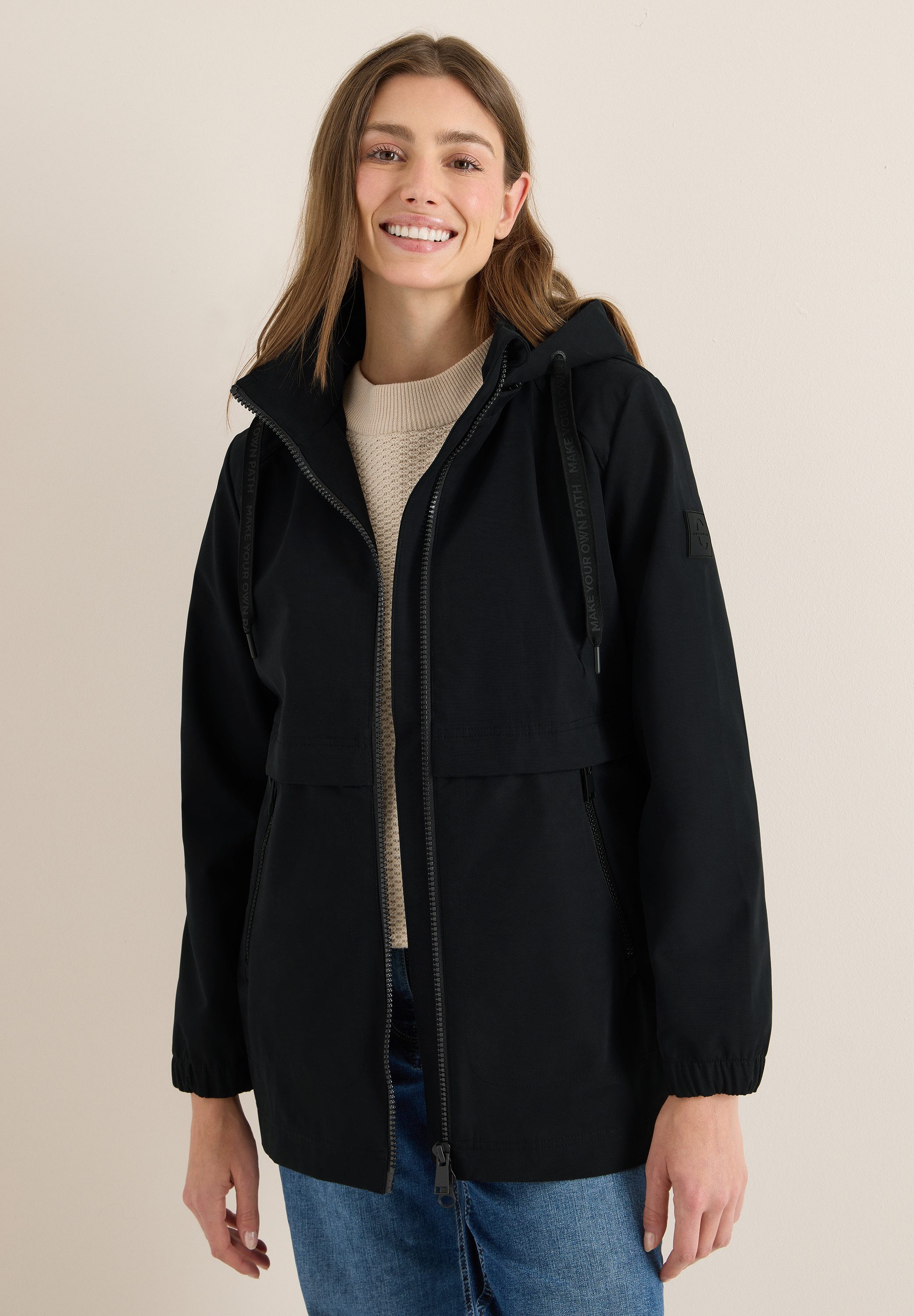 CECIL Outdoorjacke mit Kapuze mit Tunnelzugband