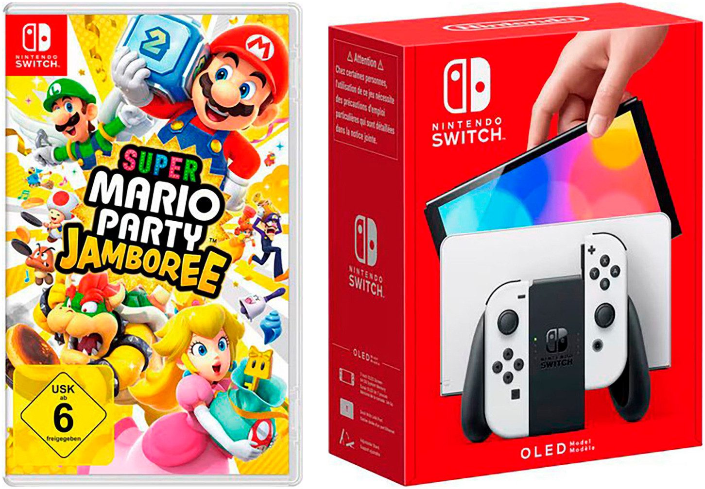 OLED weiß + Mario Party Jamboree