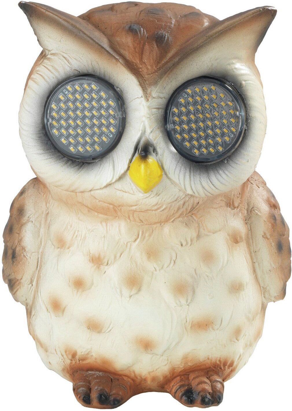 Maximex LED Dekofigur Modell Blinky Eyes Eule, Ein-/Ausschalter, LED fest integriert, Warmweiß, solarbetriebene Gartenfigur mit leuchtenden Augen, für Garten & Balkon