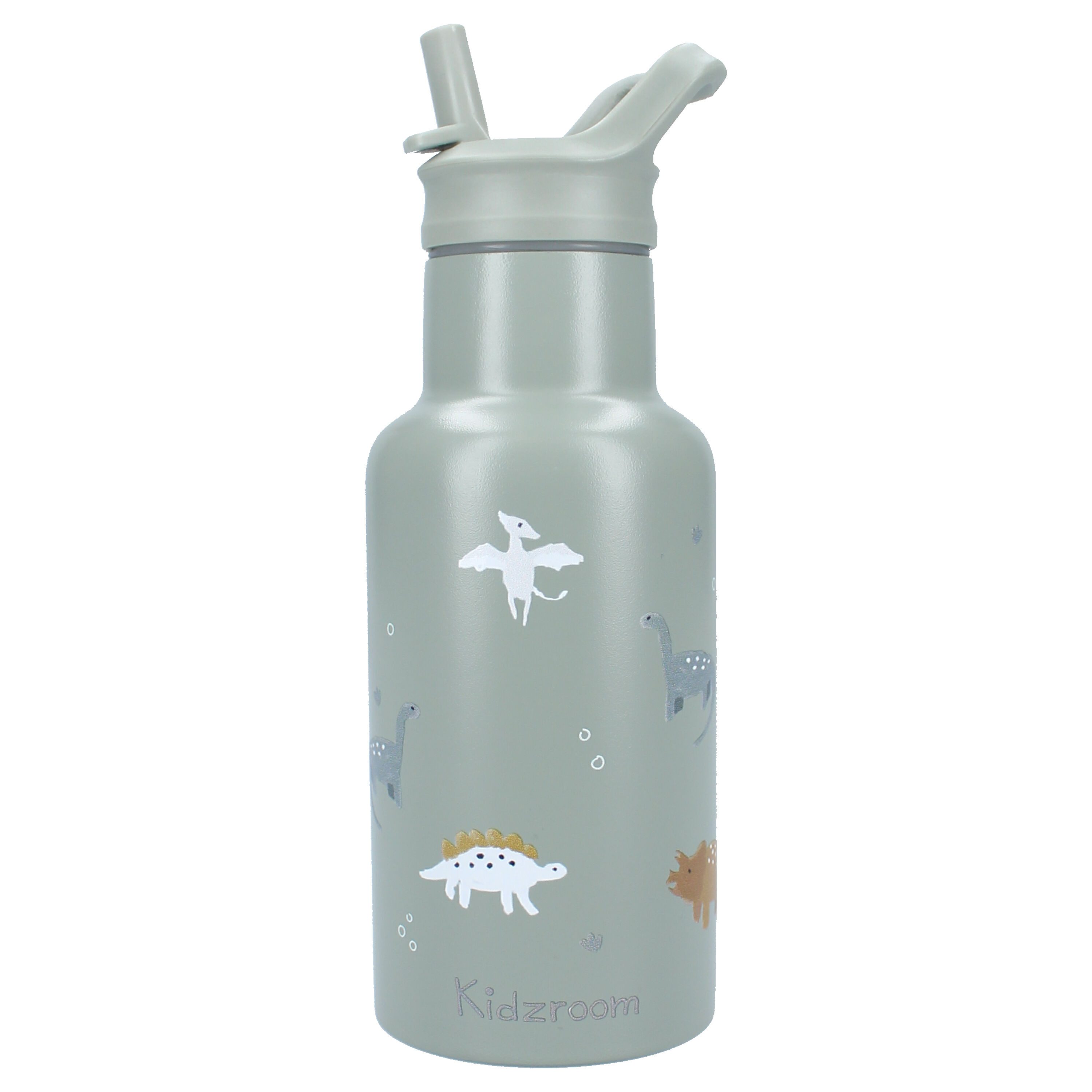 Trinkflasche Wasserflasche 350 ml für Kinder aus Edelstahl mit Strohhalm