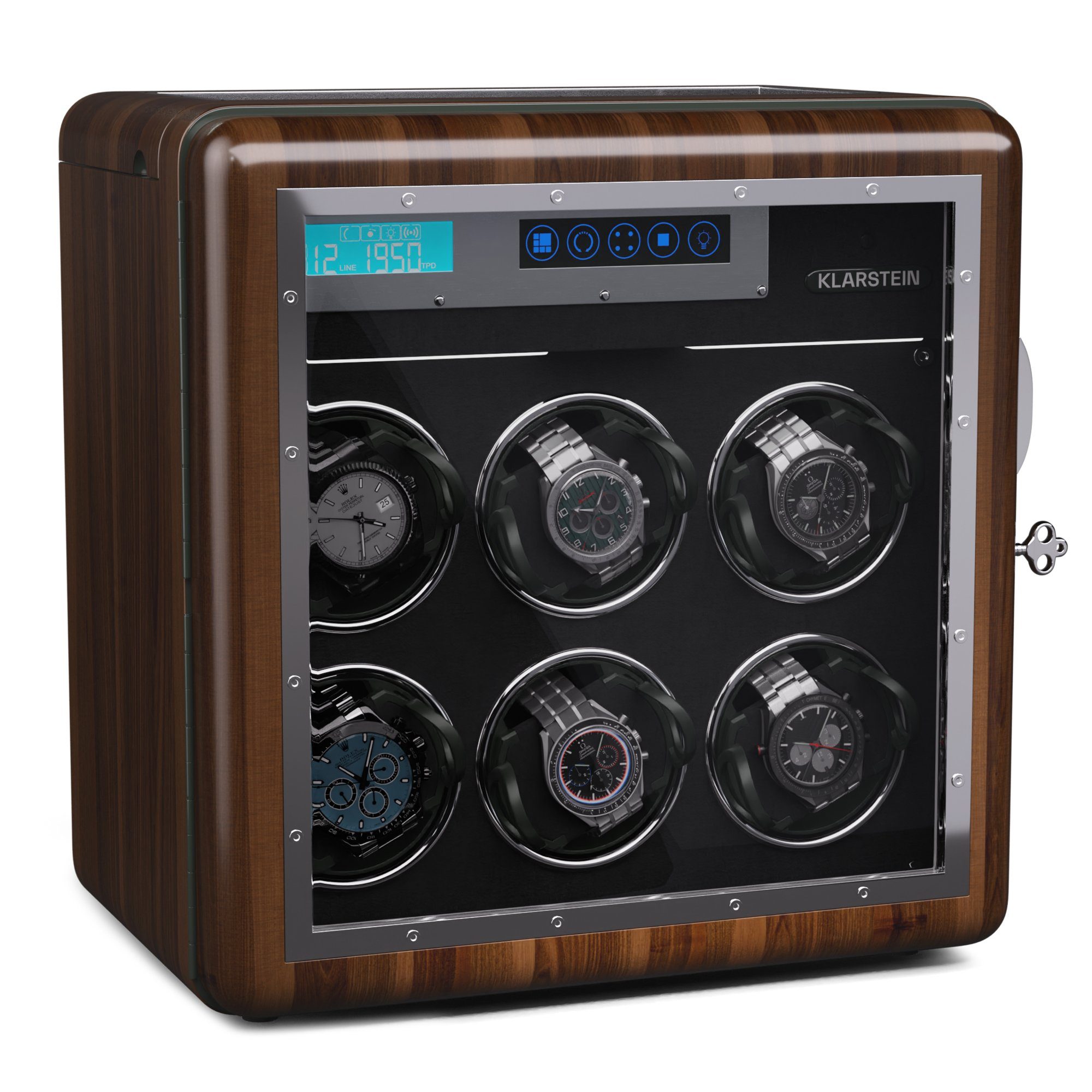 Klarstein Uhrenbeweger Valmont 6+4 Uhrenbeweger, Uhrenboxen Uhrenkasten Uhrenbeweger 10 Uhren