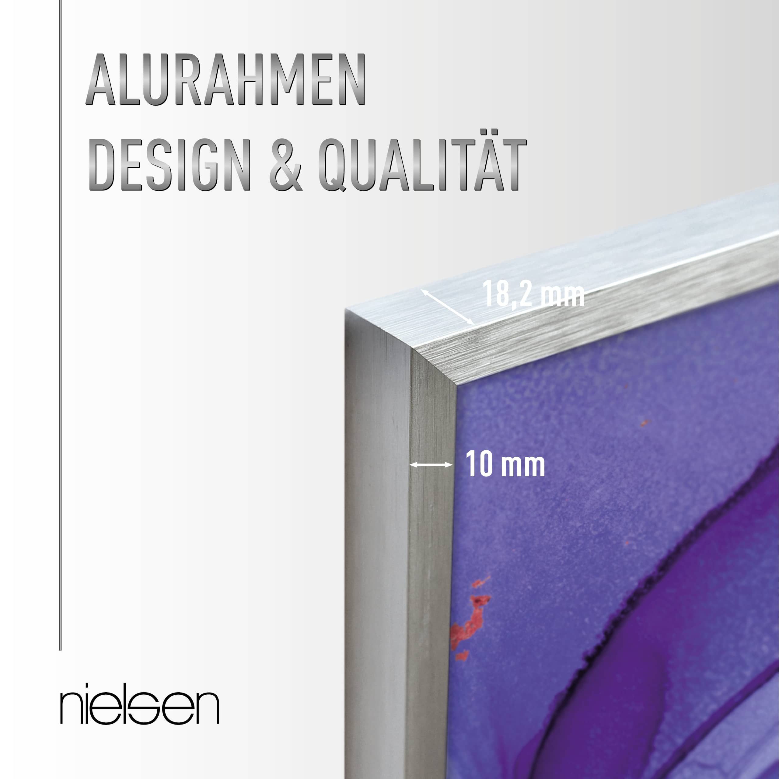 nielsen Bilderrahmen Aluminium Bilderrahmen C2 mit Echtglas, (1 St)