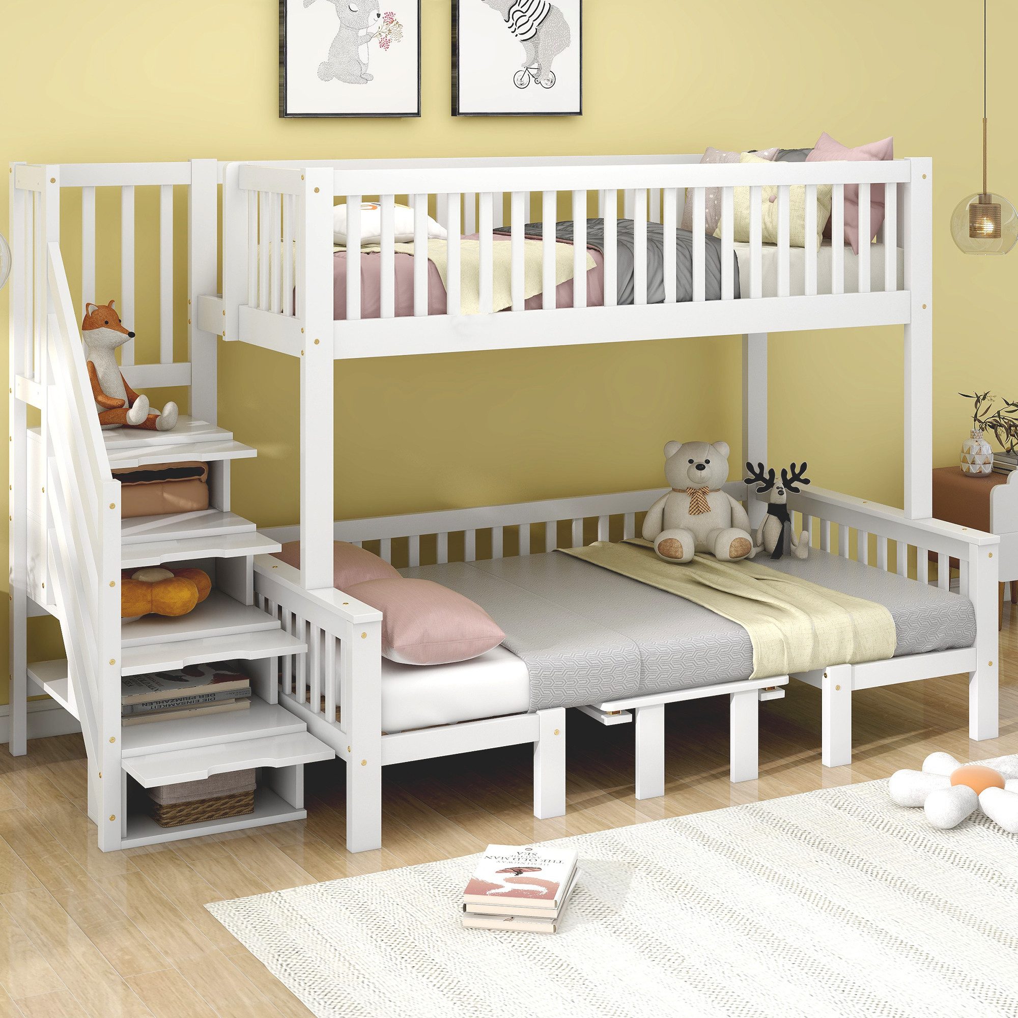 Odikalo Kinderbett Etagenbett Hochbett 90x200 120x200 (Etagenbett, Kinderbe günstig online kaufen