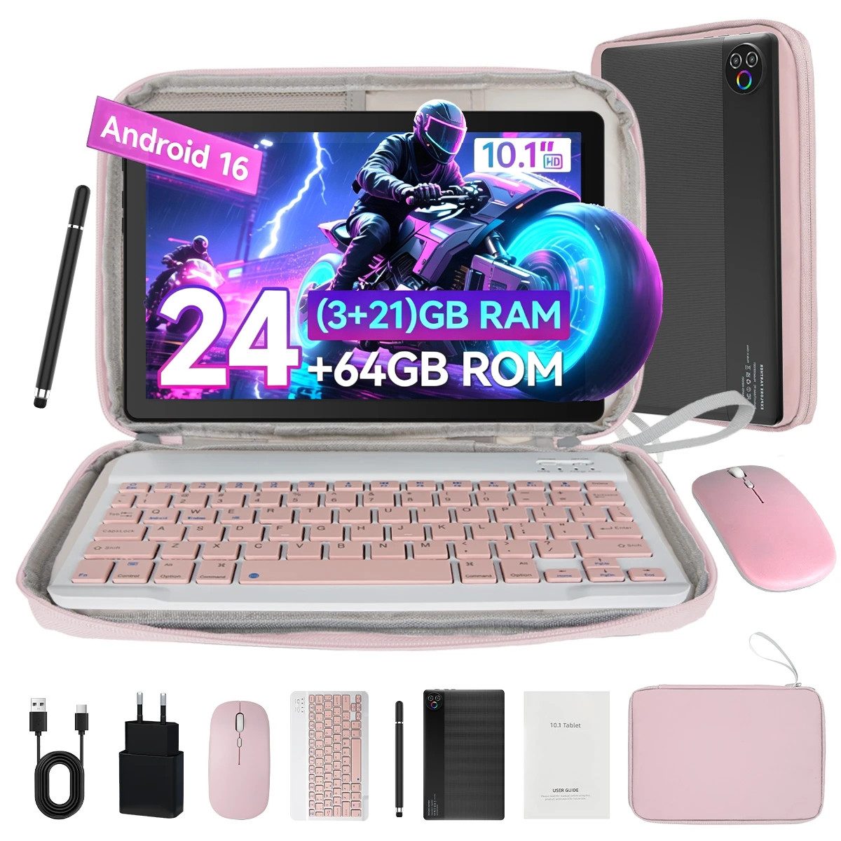 BUFO 10 Zoll 64 GB 1280x800 IPS Maus Tastatur Handschrift Stift Set Tablet (10", 64 GB, Android, WiFi, Dual-Kamera)