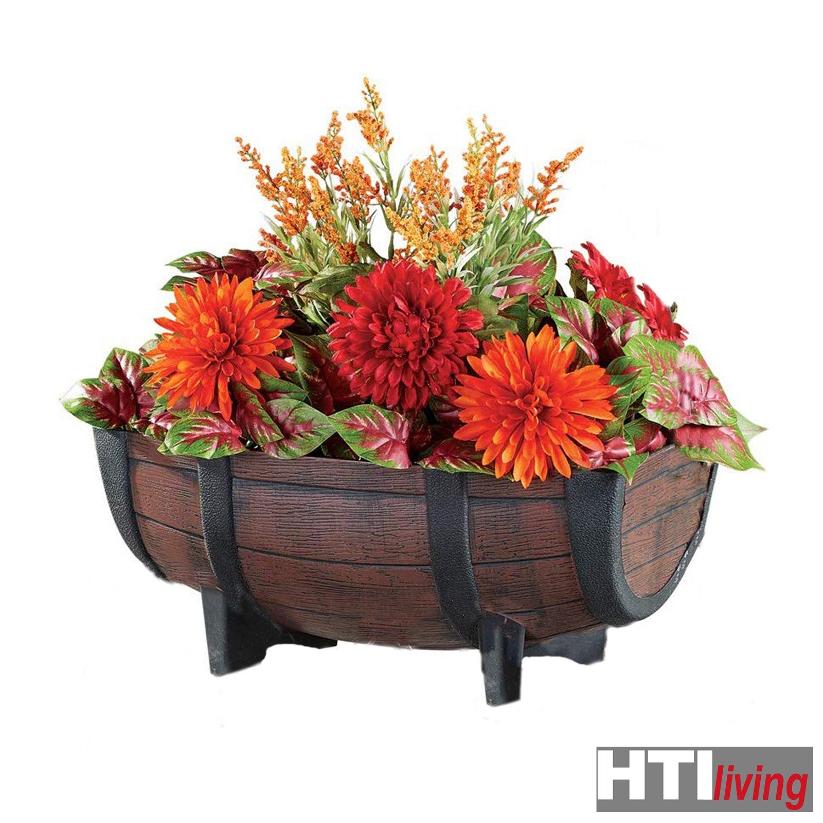 HTI-Living Pflanzkübel Pflanzkübel Fass 2er-Set Nessa (Set, 2 St., 2 Pflanzkübel), Pflanzkasten Blumenkasten