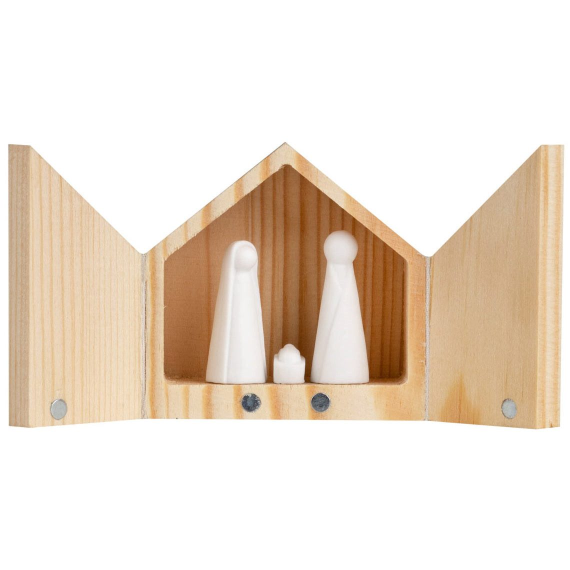 Räder Design Dekofigur Mini-Krippe aus Holz mit Porzellanfiguren von räder design - Weihnacht