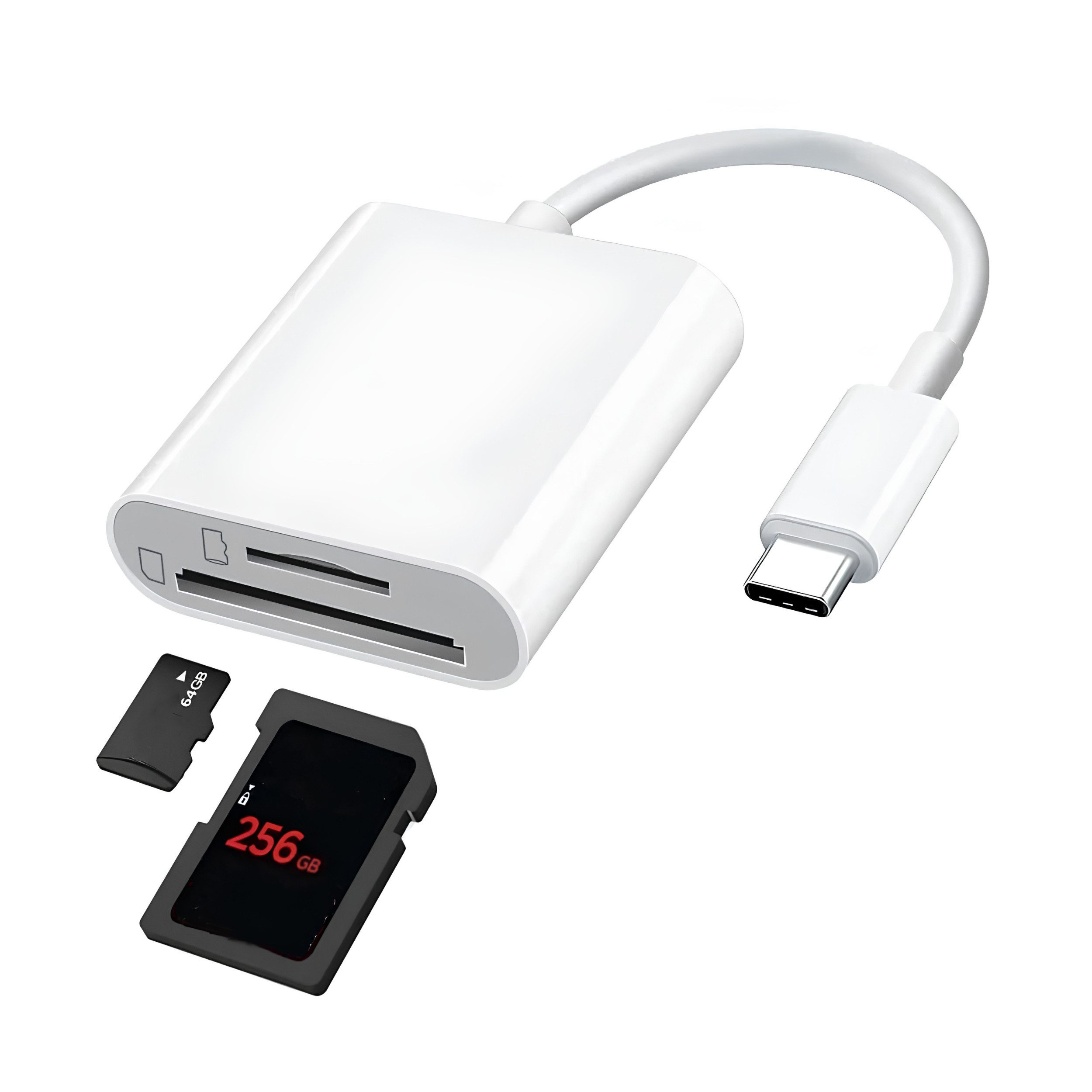 PlugUp Speicherkartenleser SD-Kartenleser 2 in 1 Speicherkartenleser SD- & microSD Card Reader, SD- & microSD Kartenleser für Windows, Linux, Apple, Android & macOS