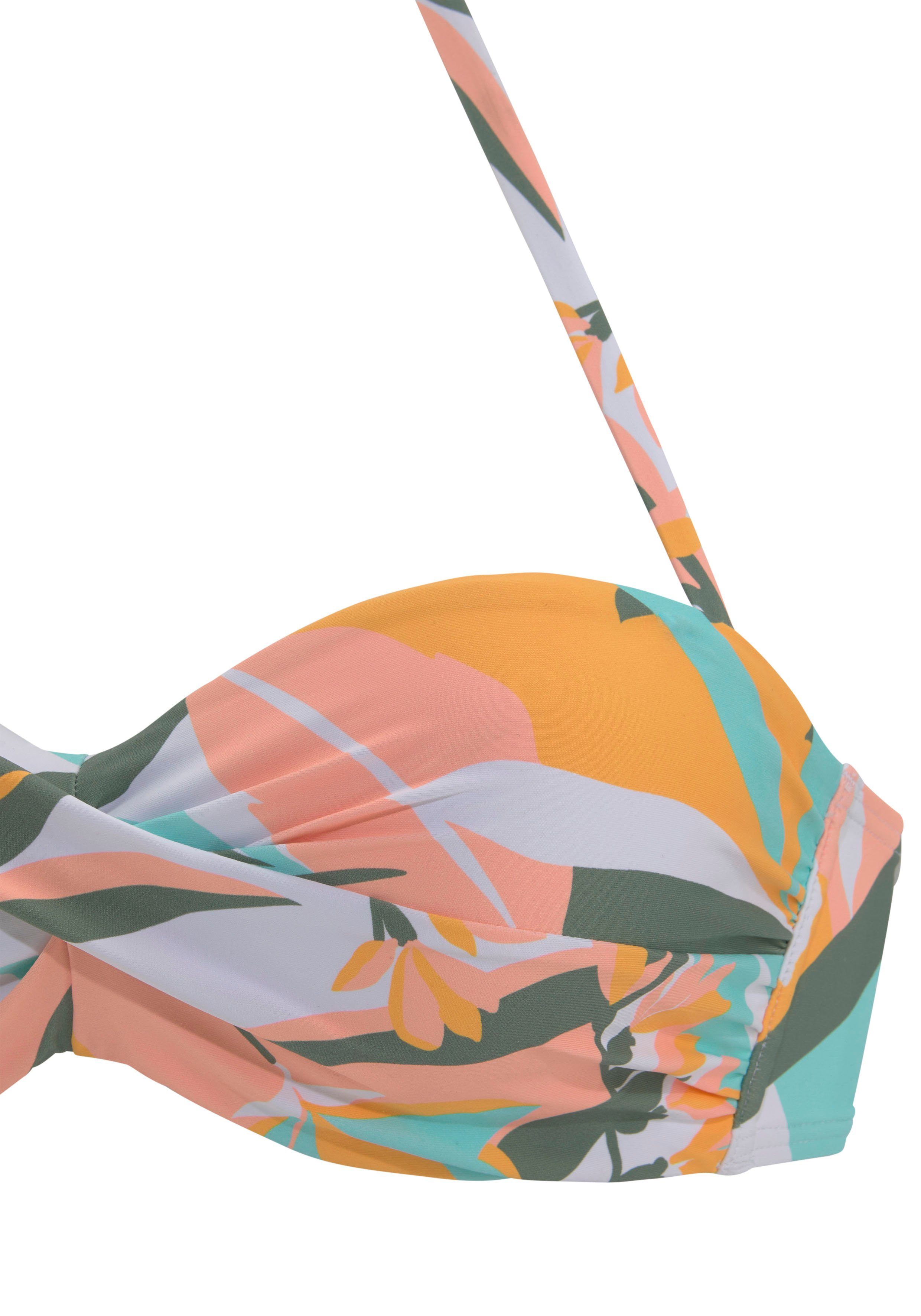 Sunseeker Bügel-Bandeau-Bikini Allis mit Blätterdruck